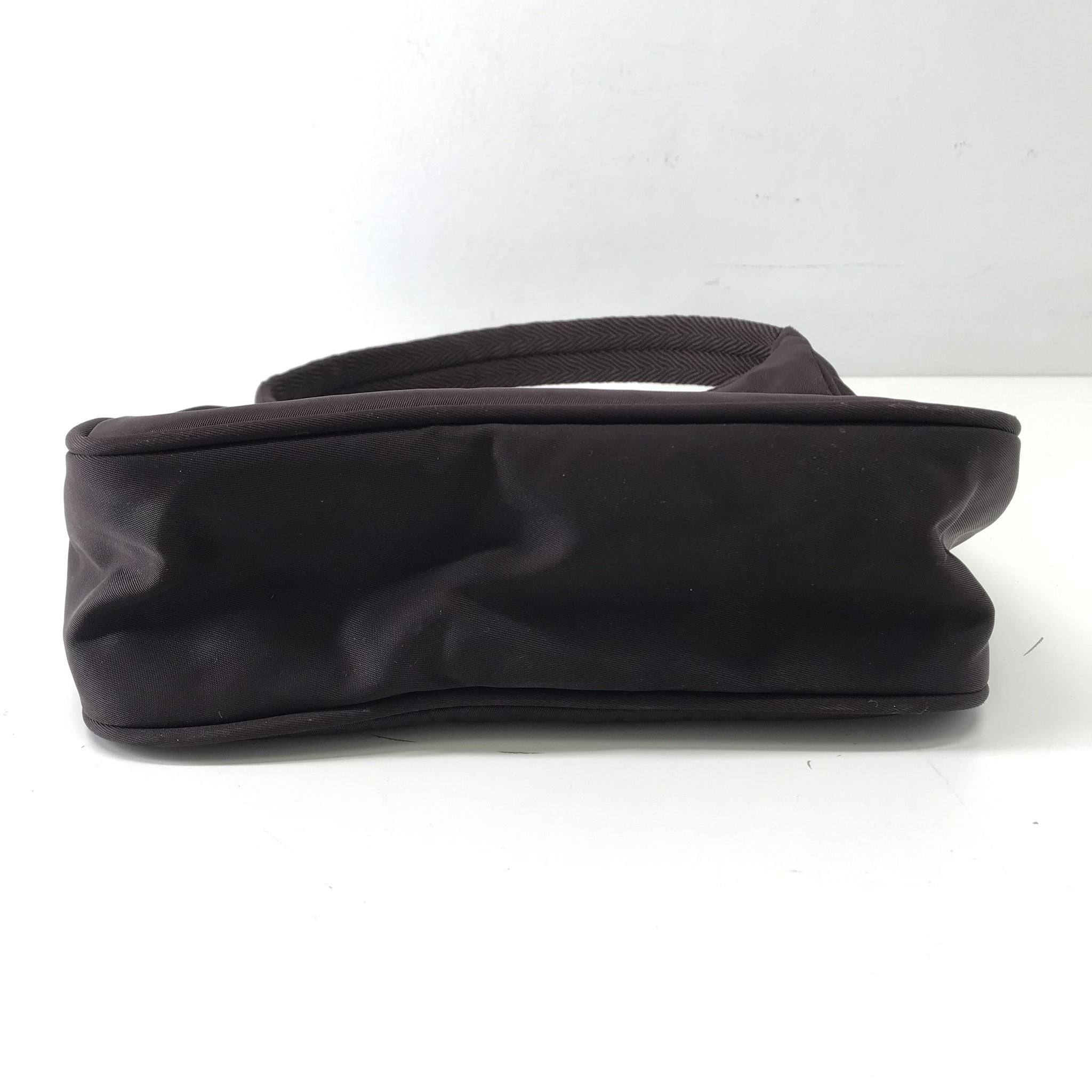 Prada Vintage 1st Generation Nylon Tessuto Mini Shoulder Bag Purse Plum Brown