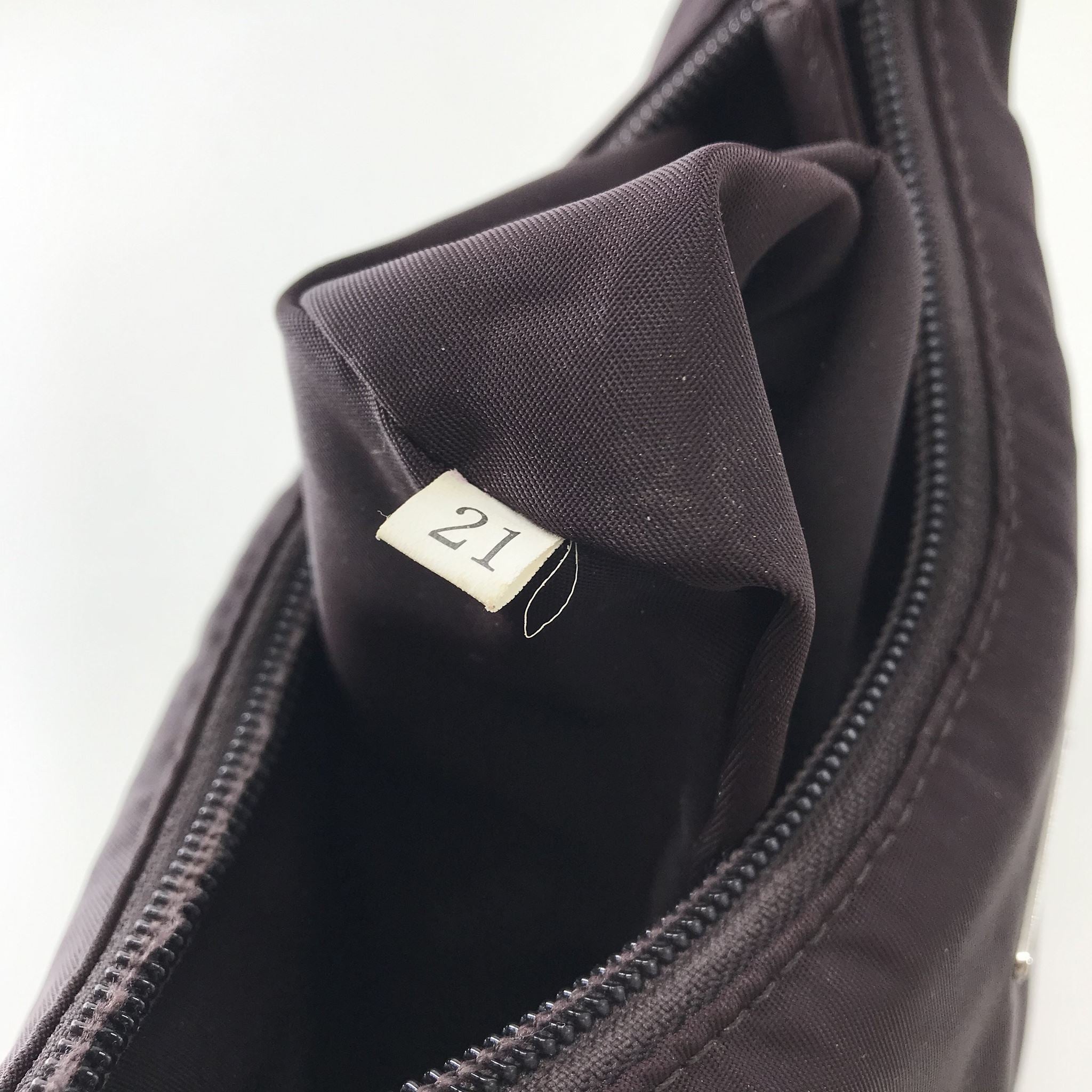 Prada Vintage 1st Generation Nylon Tessuto Mini Shoulder Bag Purse Plum Brown