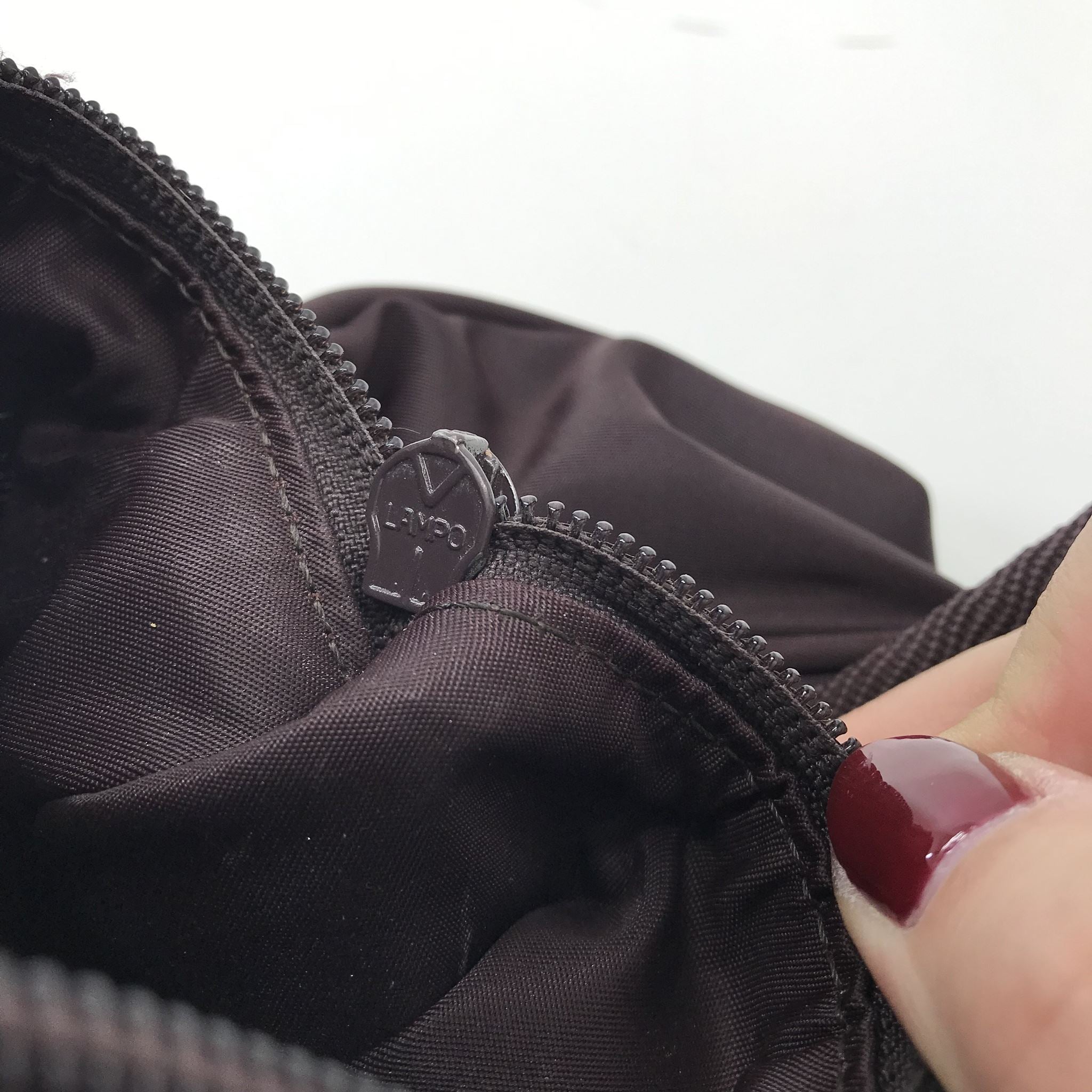 Prada Vintage 1st Generation Nylon Tessuto Mini Shoulder Bag Purse Plum Brown