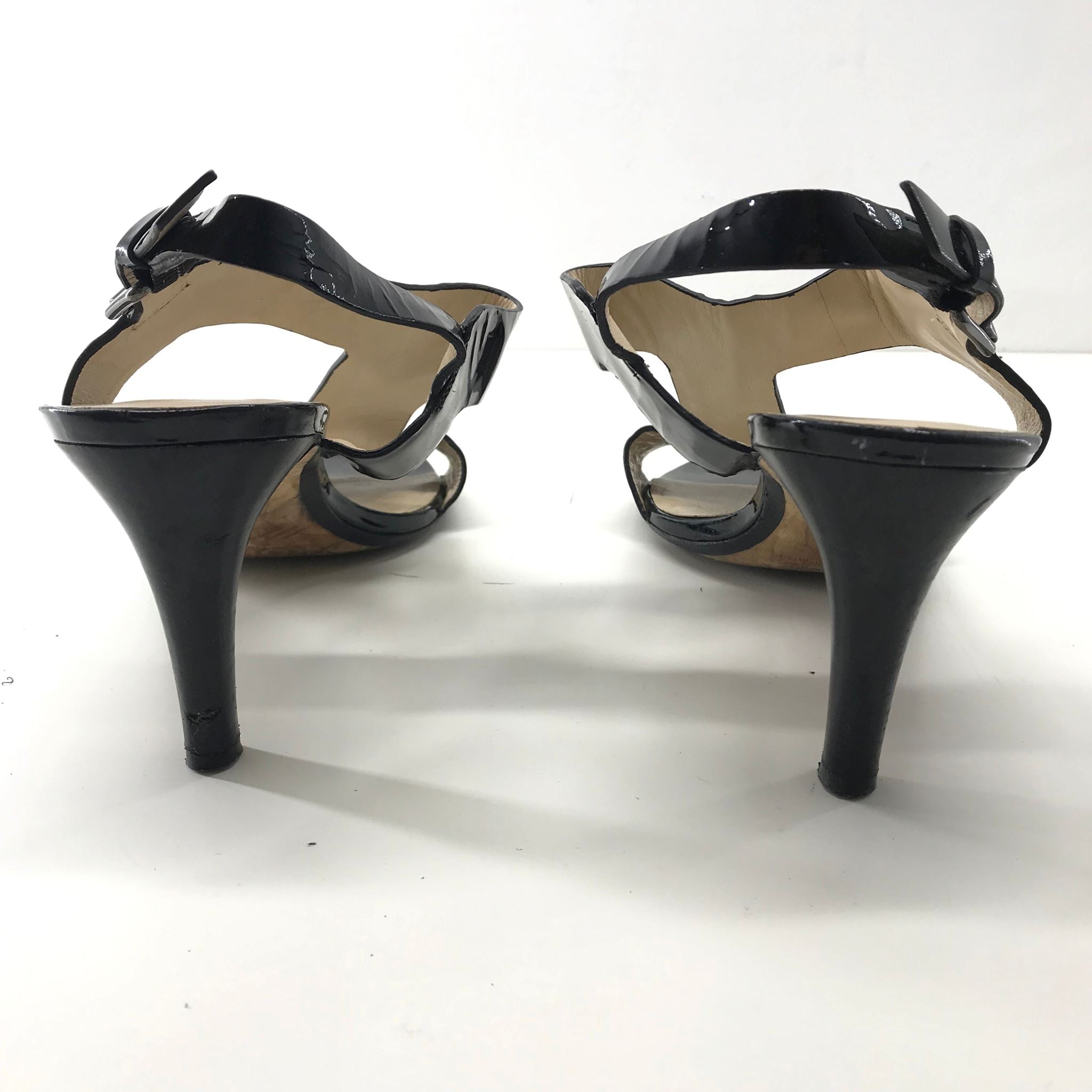 Michael Kors Women's Patent Leather T-Strap Sandal Heels Sz 9