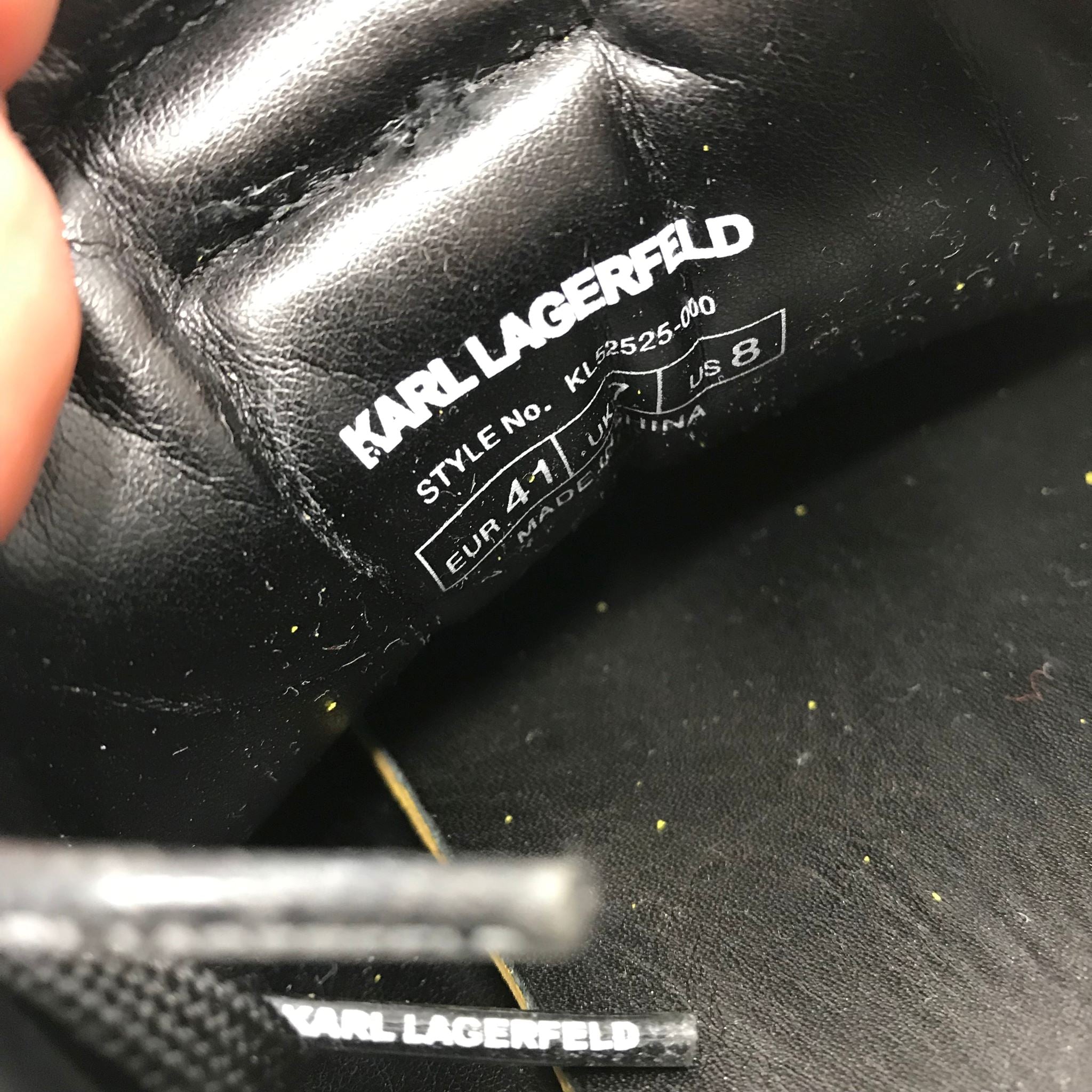 Karl Lagerfeld Kapri Black Leather Sneakers US Men's Size 8