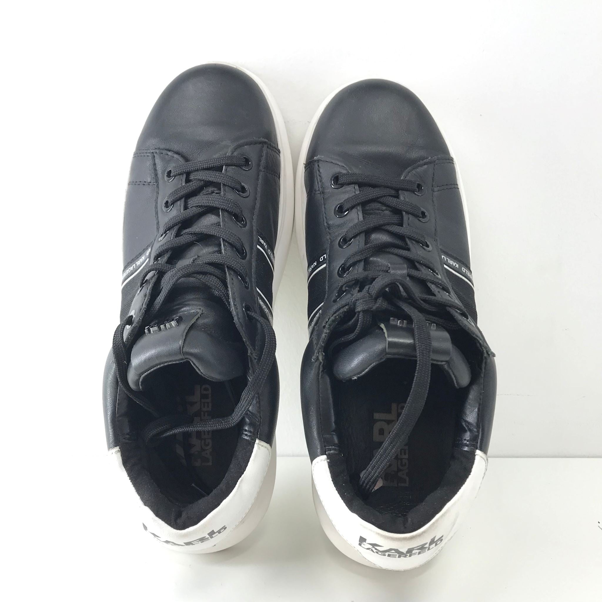 Karl Lagerfeld Kapri Black Leather Sneakers US Men's Size 8