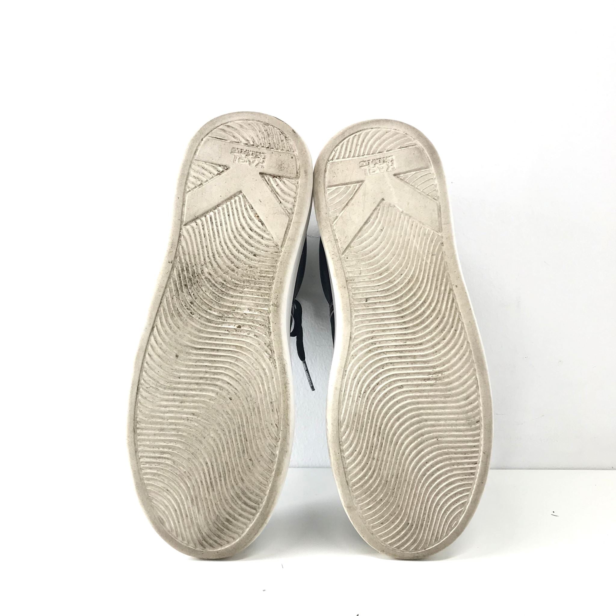 Karl Lagerfeld Kapri Black Leather Sneakers US Men's Size 8