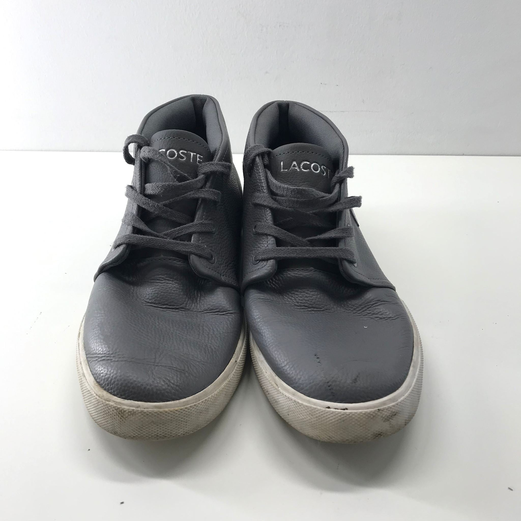 Lacoste Men's Asparta Sneakers US Size 9.5 Gray Faux Leather