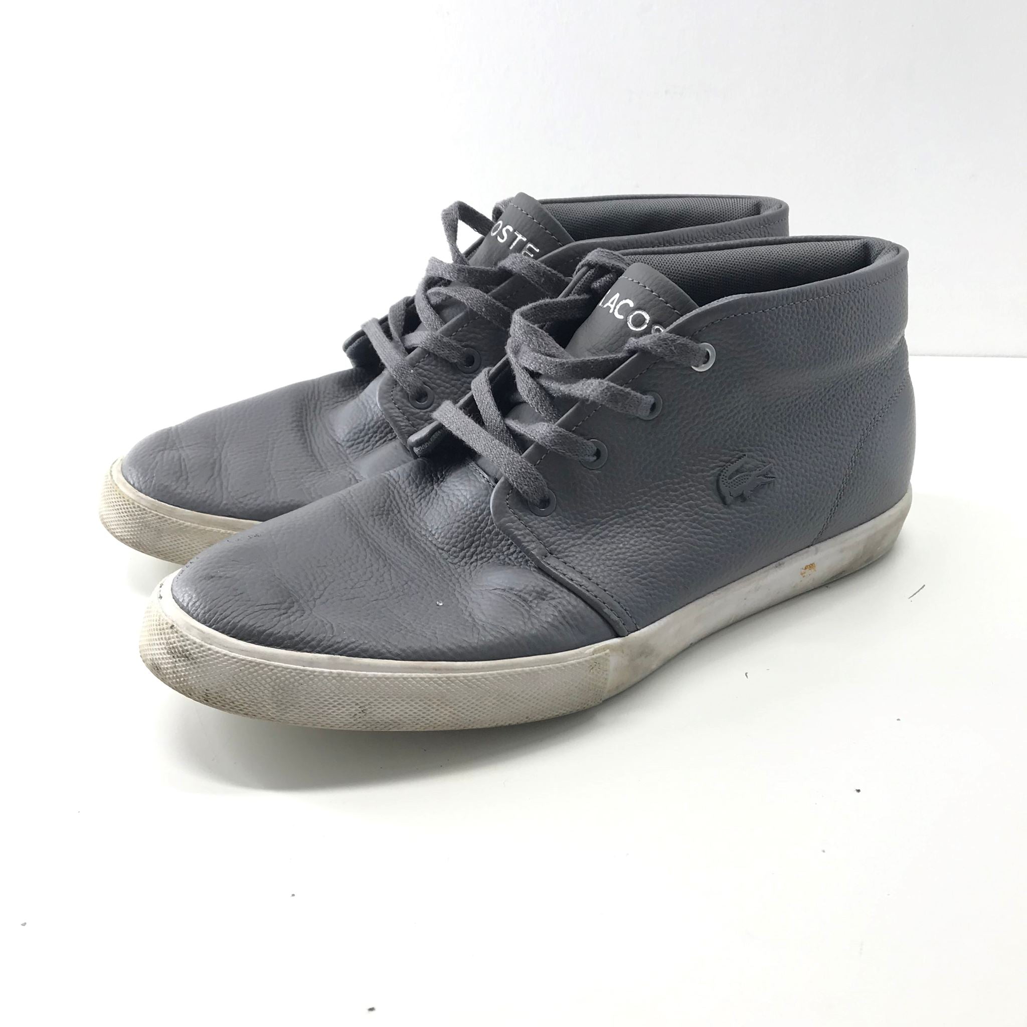Lacoste Men's Asparta Sneakers US Size 9.5 Gray Faux Leather