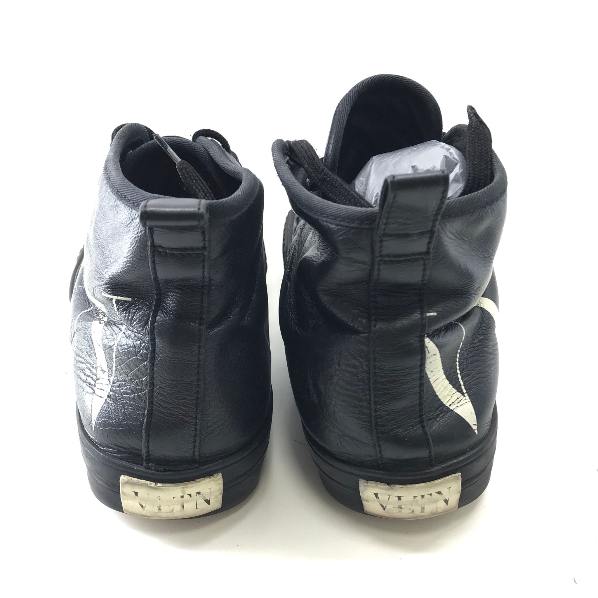 Valentino Garavani Men's VLTN High-Top Leather Sneakers Black Sz 10