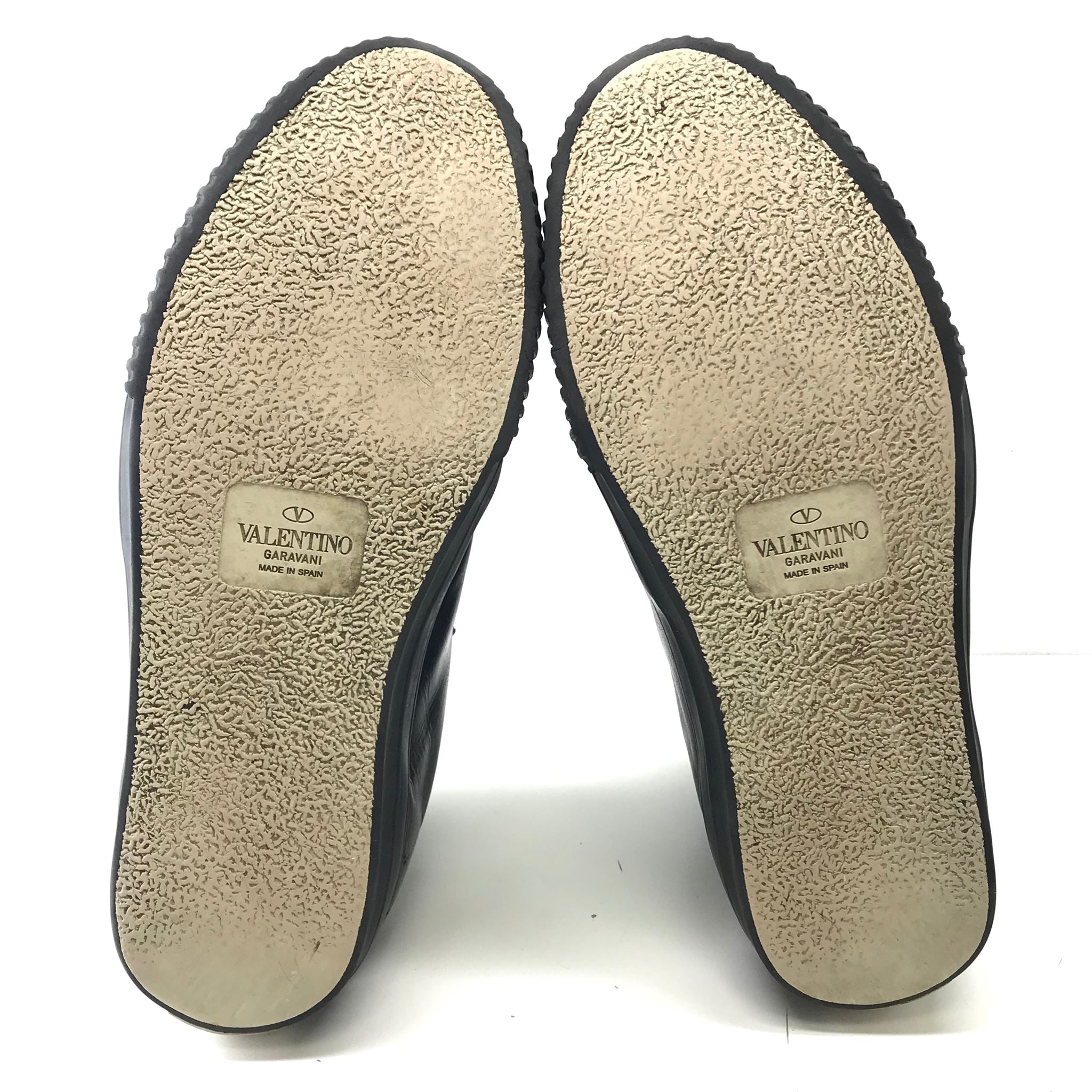 Valentino Garavani Men's VLTN High-Top Leather Sneakers Black Sz 10