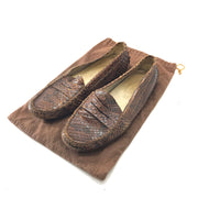 Tod's Men's Gommino Driving Shoes in Snake Skin - Brown EU Size 39.5 US Sz 6
