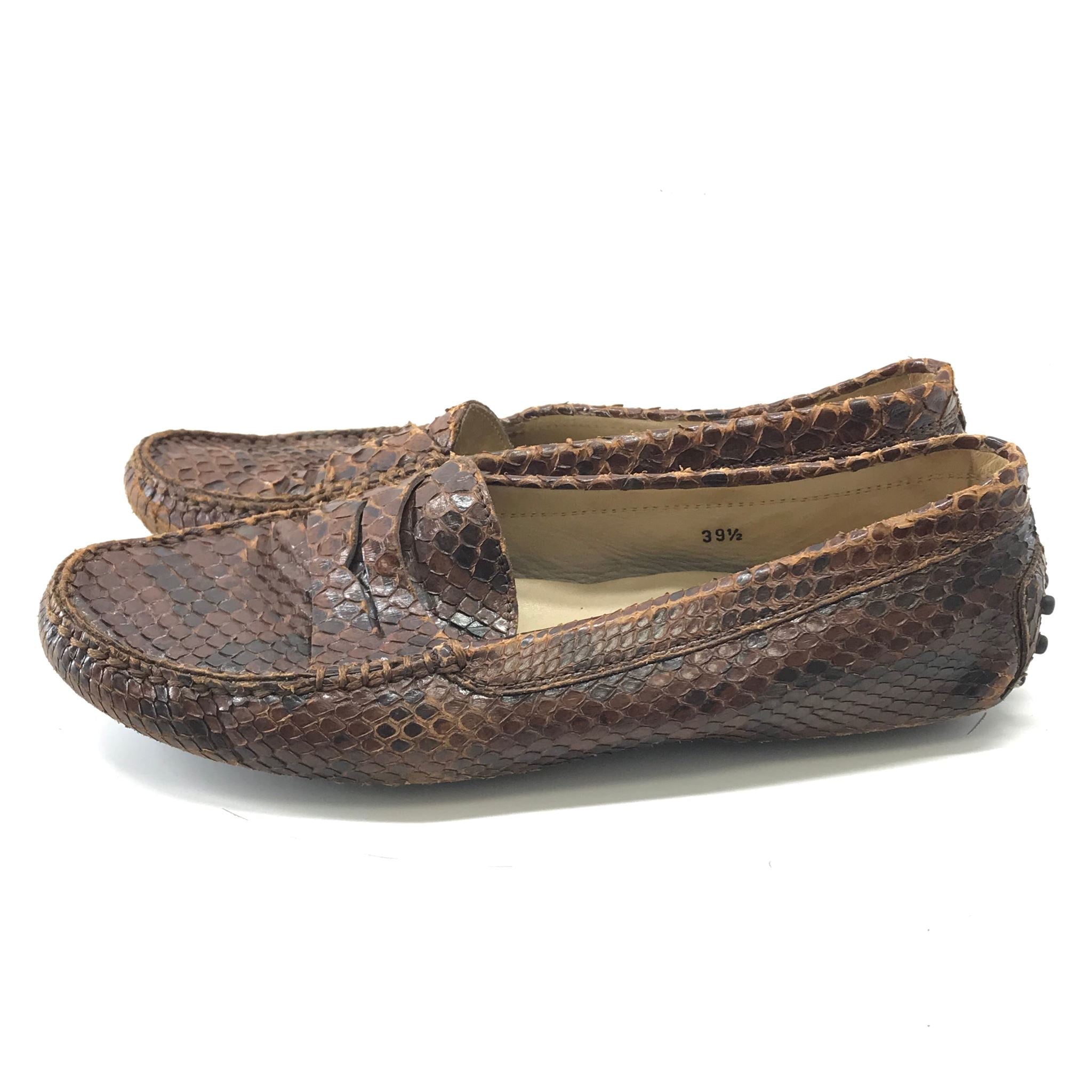 Tod's Men's Gommino Driving Shoes in Snake Skin - Brown EU Size 39.5 US Sz 6
