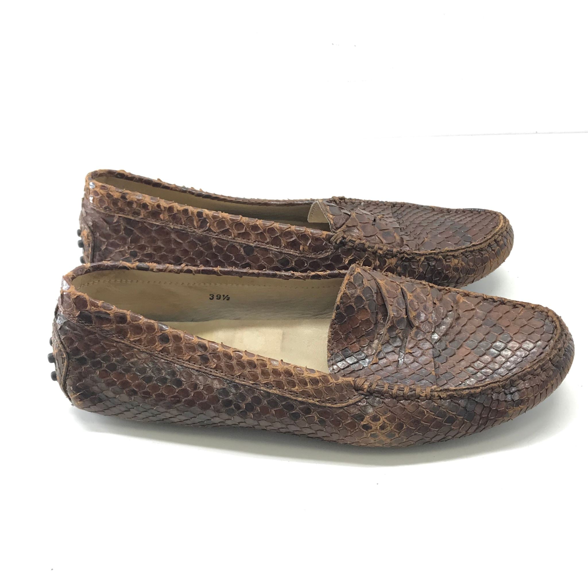 Tod's Men's Gommino Driving Shoes in Snake Skin - Brown EU Size 39.5 US Sz 6