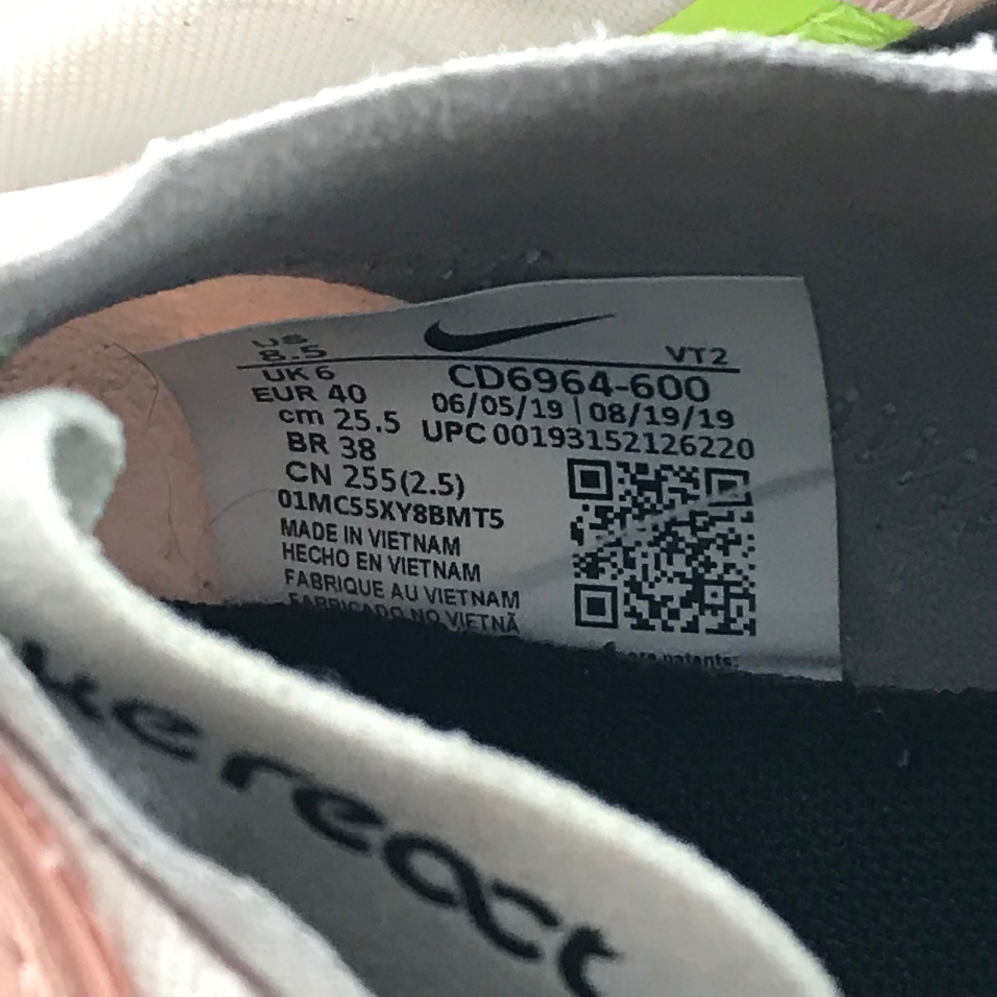 Nike React Element 55 Premium Sneakers Women's US Sz 8.5 CD6964-600 Soft Pink