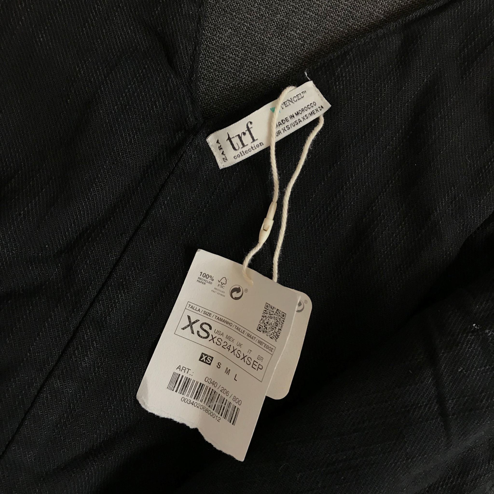 Zara TRF Collection Women's Denim Zip Up Jumpsuit Black Sz XS