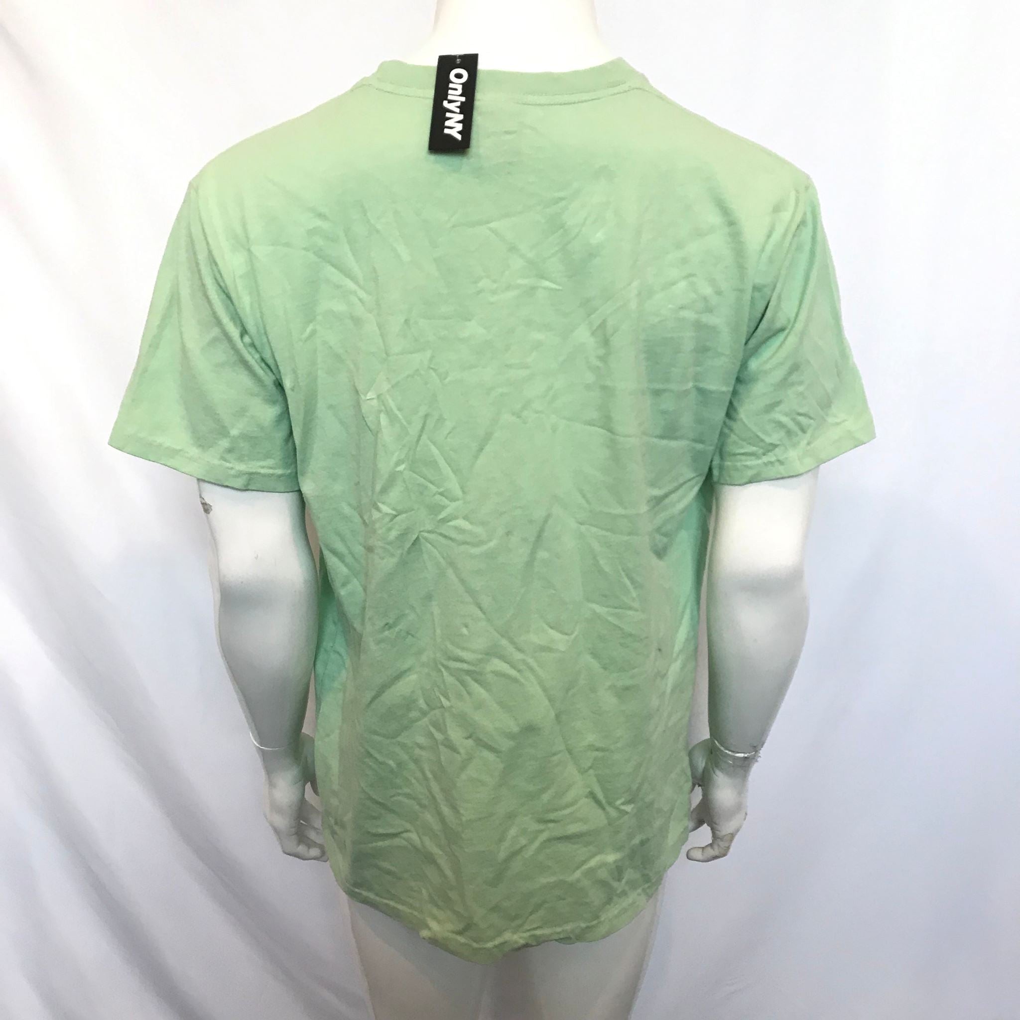 Only NY Premium Basics Heavyweight Cotton T-Shirt Solid Mint Green Sz L