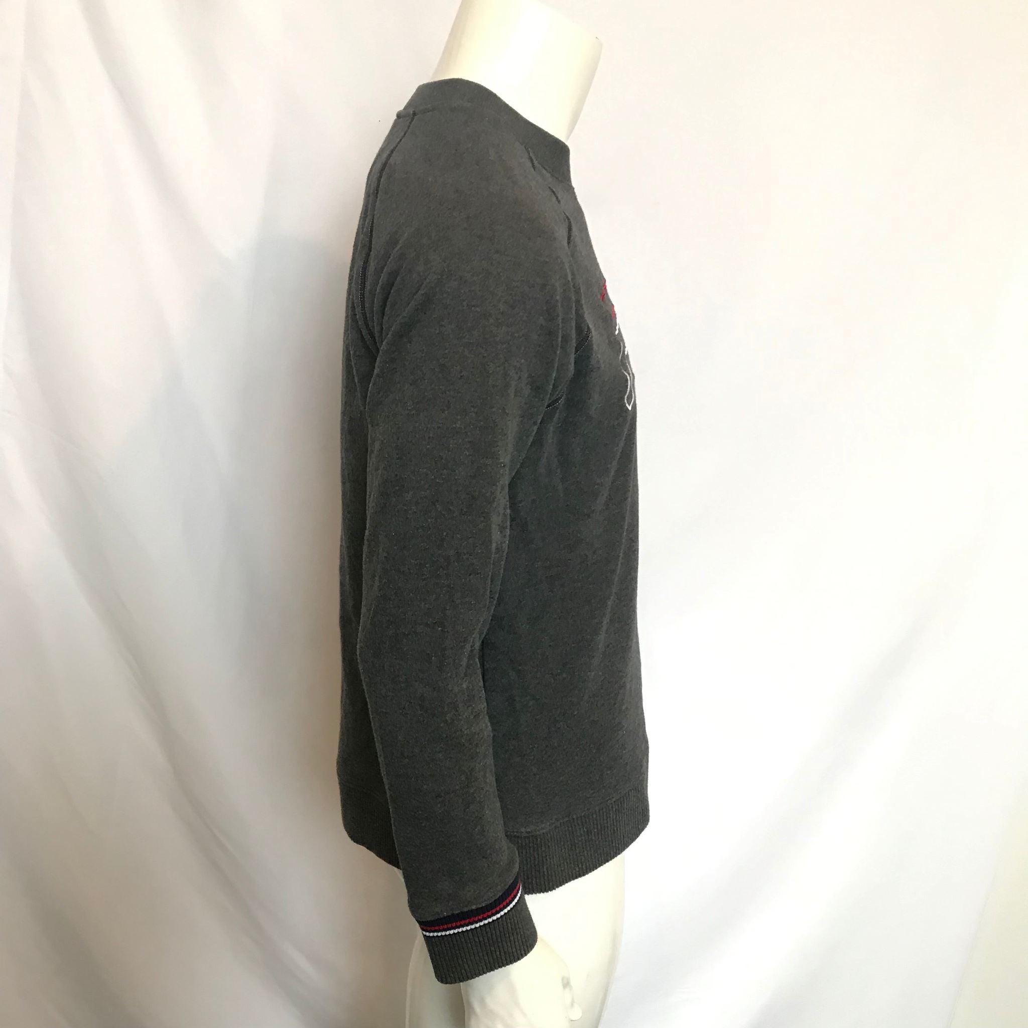 Fila Men's Classic Logo Crew Neck Sweatshirt Dark Gray Sz M