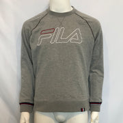 Fila Men's Classic Logo Crew Neck Sweatshirt Light Gray Sz M