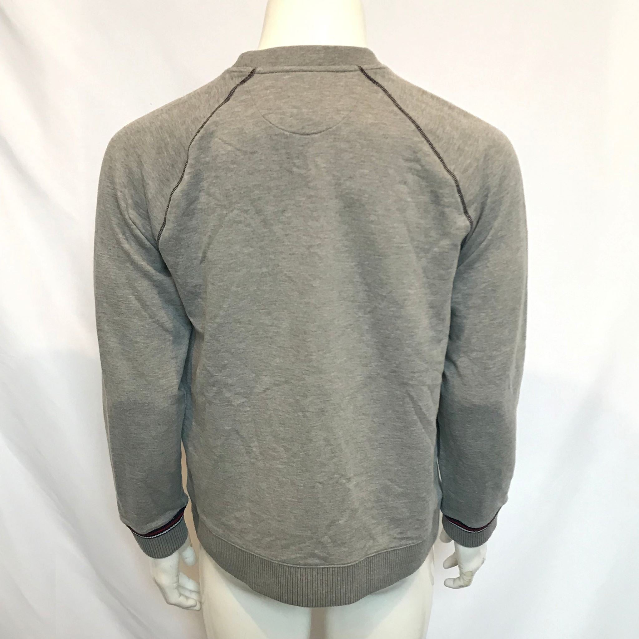 Fila Men's Classic Logo Crew Neck Sweatshirt Light Gray Sz M