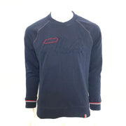 Fila Men's Classic Logo Crew Neck Sweatshirt Navy Blue Sz M