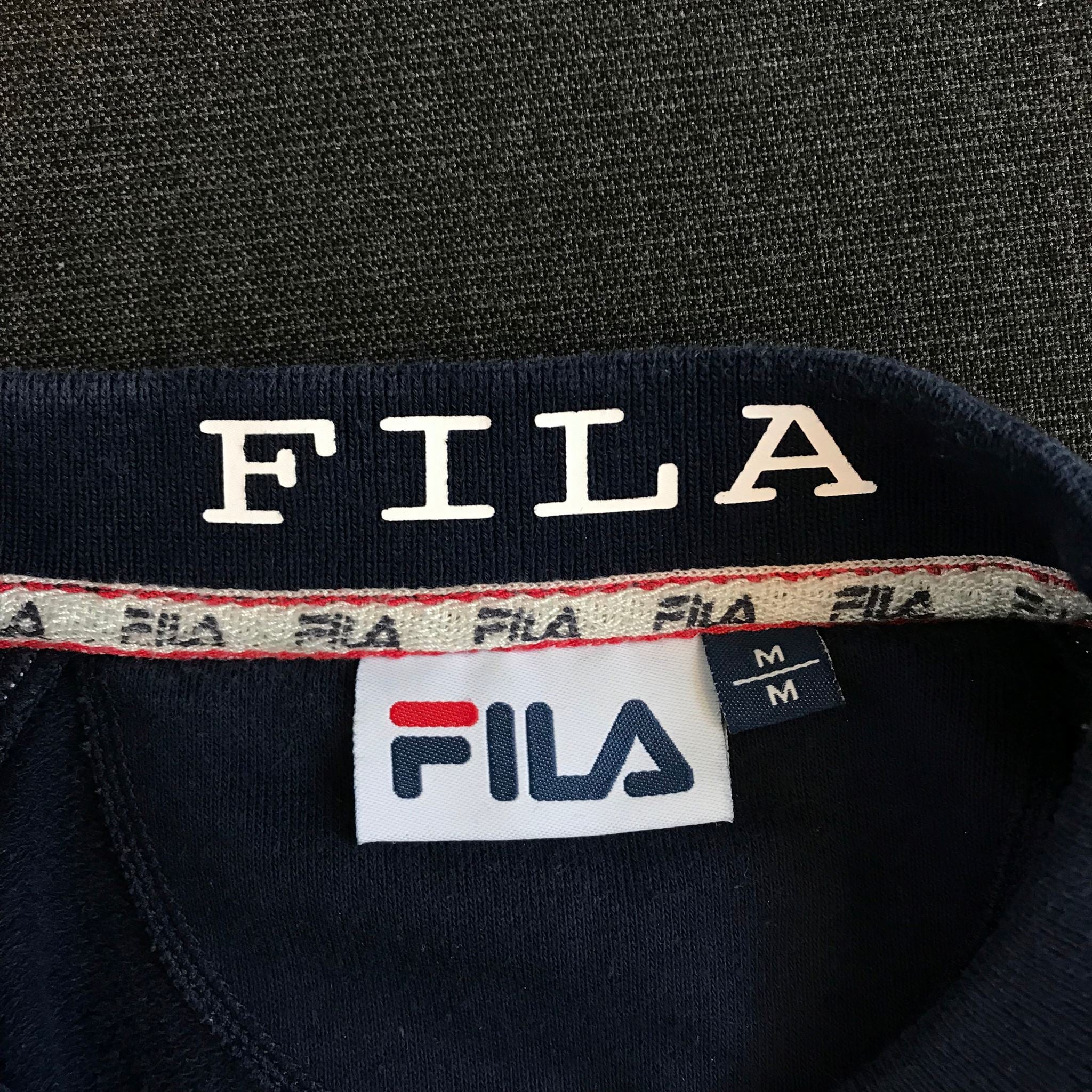 Fila Men's Classic Logo Crew Neck Sweatshirt Navy Blue Sz M