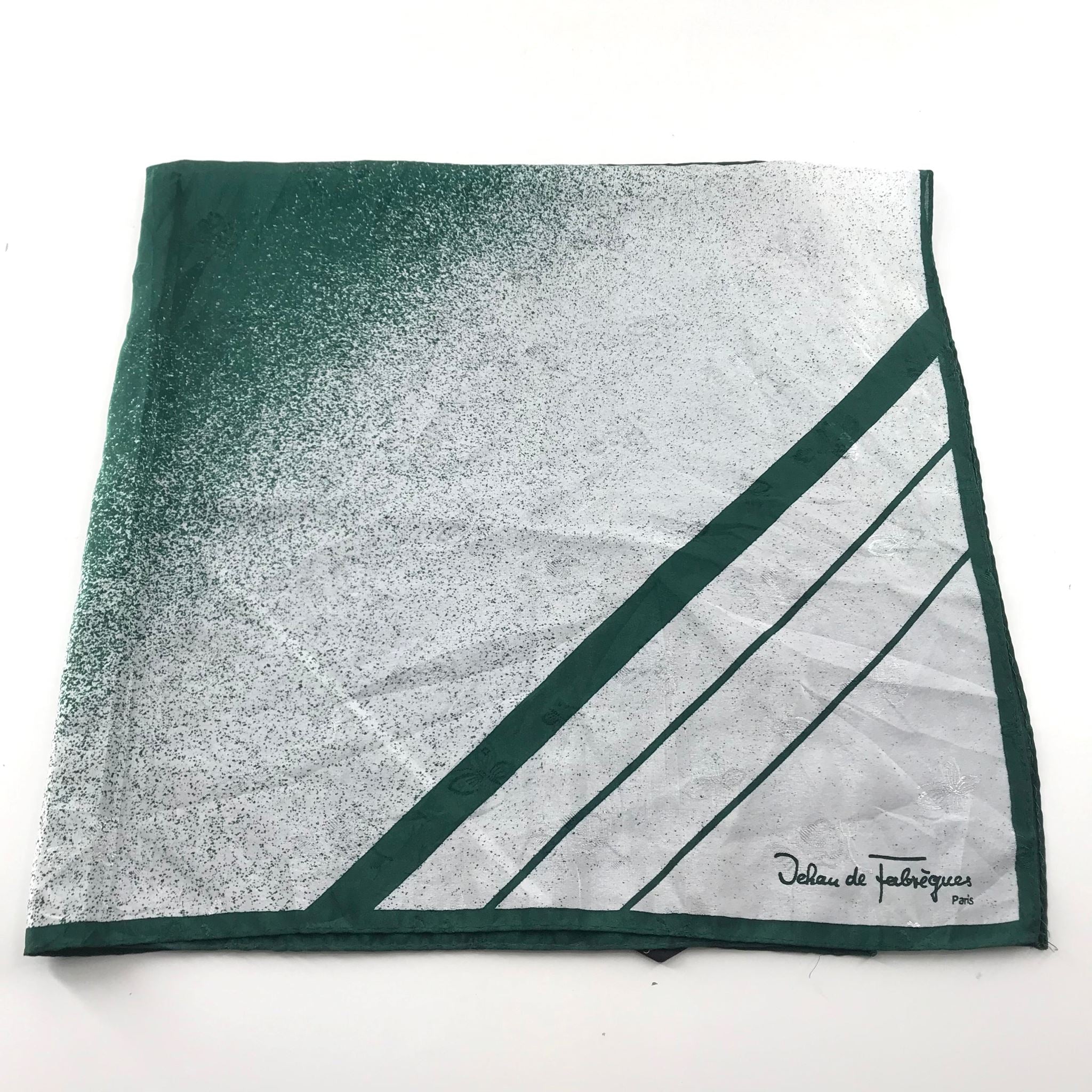 Jehau de Fabrigues Polyester Scarf Green 30" x 30"