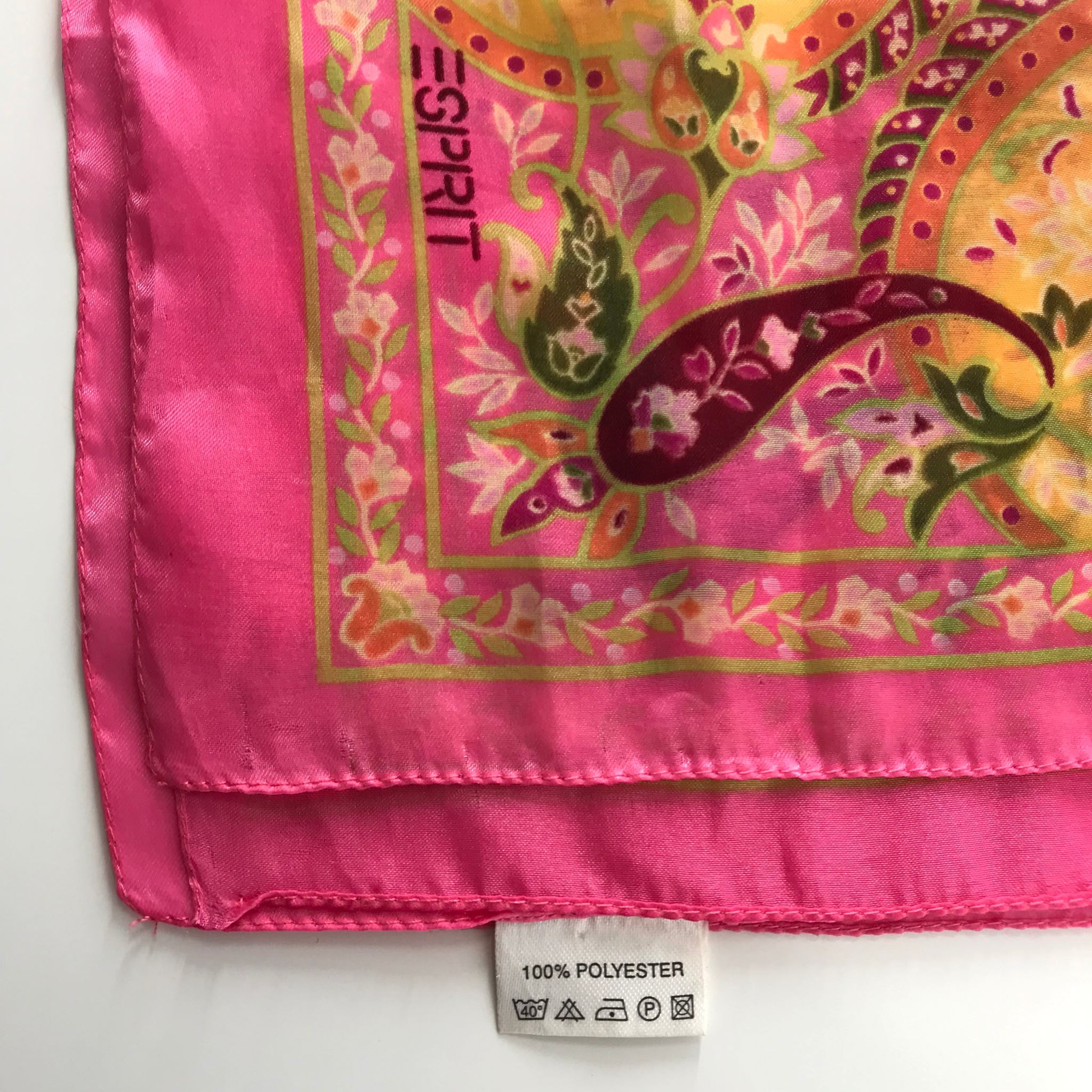 Esprit Tribe Paisley Print Polyester Shawl Scarf Pink 34"x34"