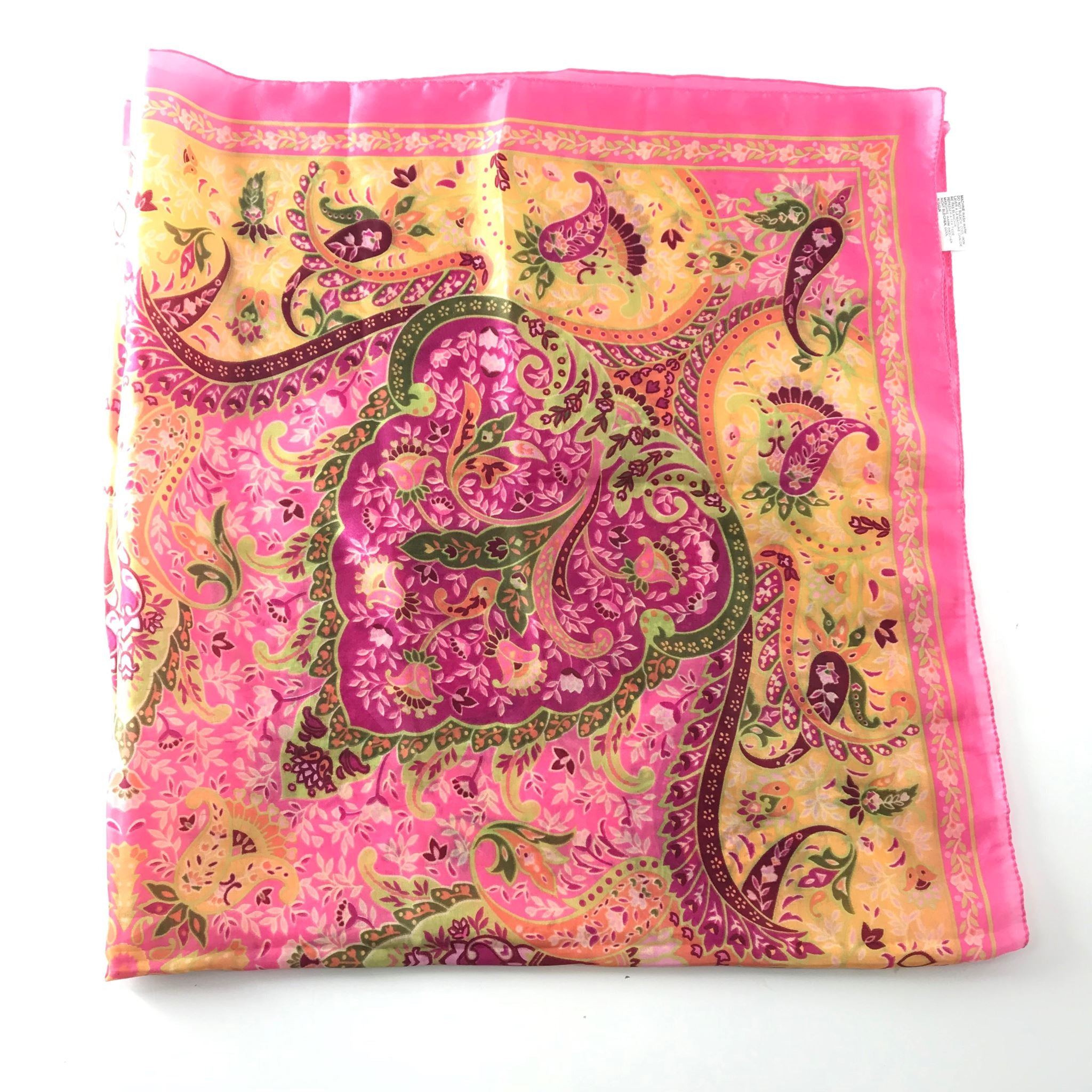 Esprit Tribe Paisley Print Polyester Shawl Scarf Pink 34"x34"