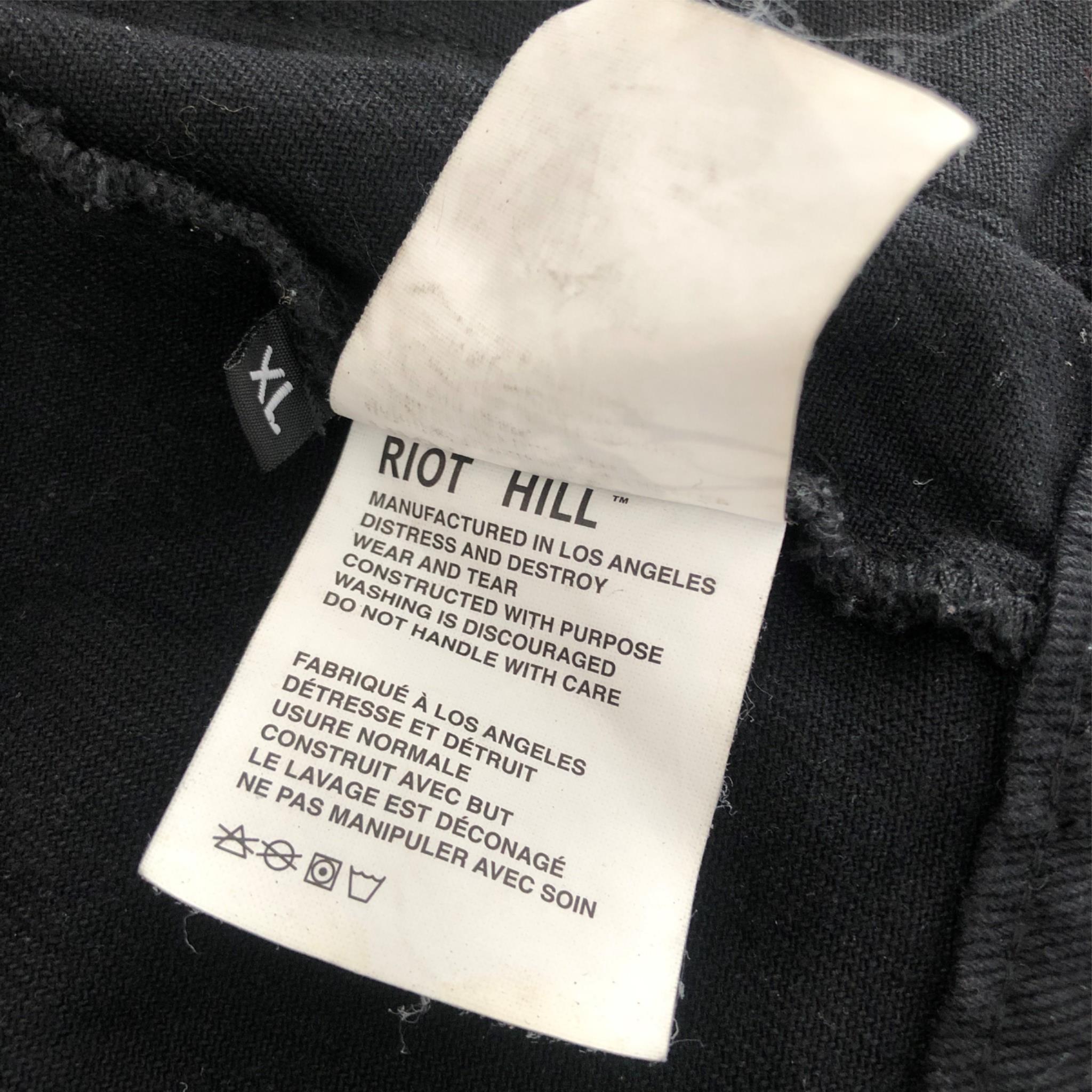 Riot Hill Men's Denim Trucker Jean Jacket Black Sz XL As Seen On Weeknd
