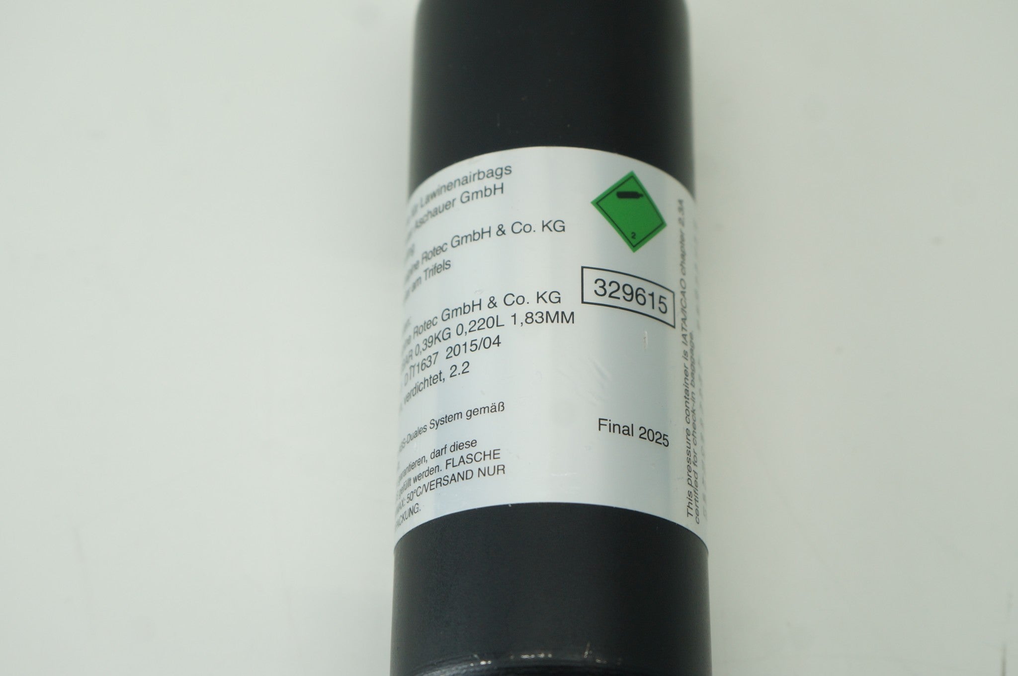 ABS Avalanche Airbag Refill Cannister 516g Argon CO2 Gas Inflator