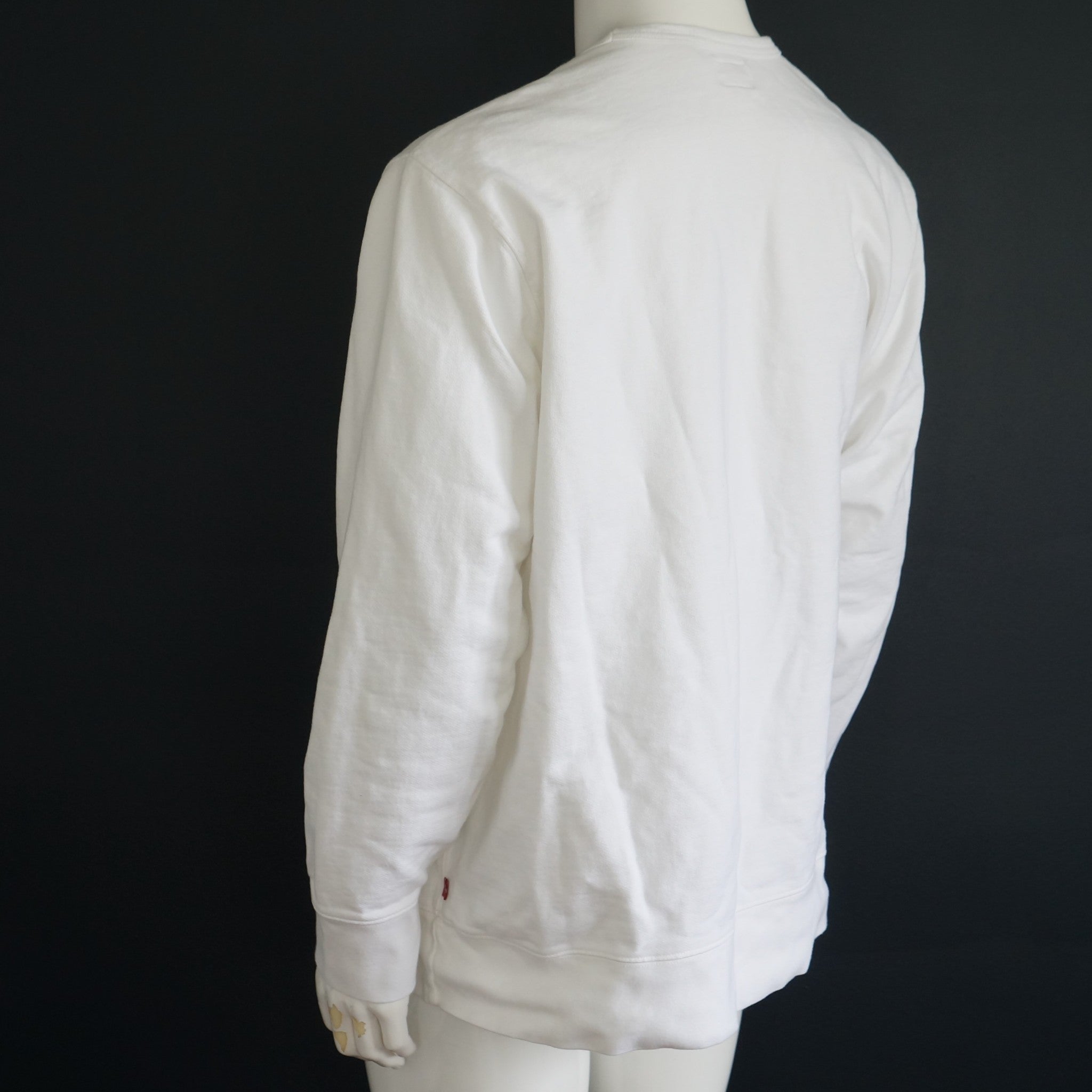 Levi's White On White Print Pullover Men's Crew Sweater Sz XXL