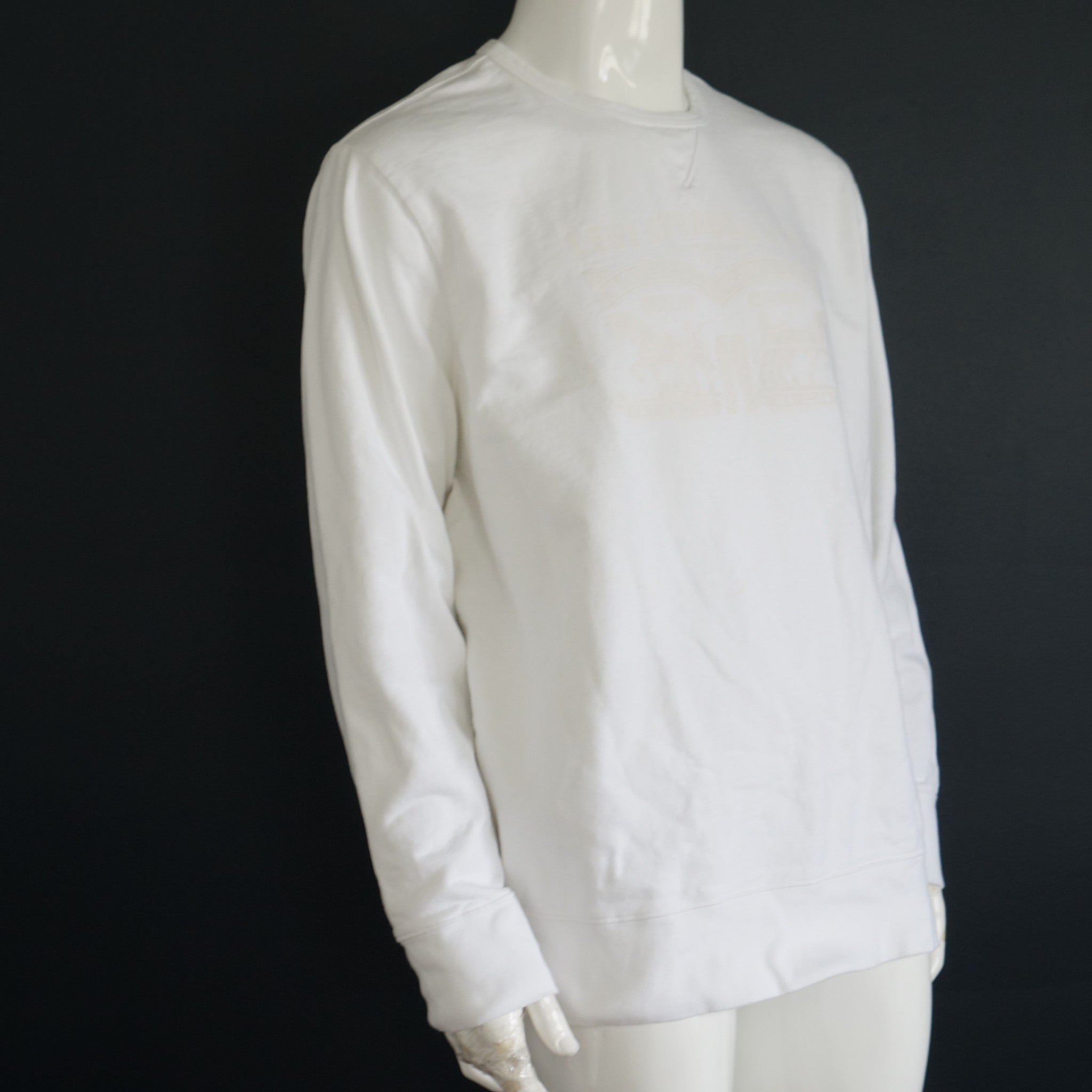 Levi's White On White Print Pullover Men's Crew Sweater Sz XXL