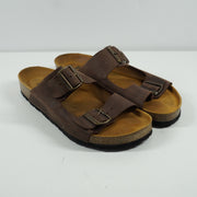 Browns William Men's Leather Sandals Slides Brown Sz 6 (39)