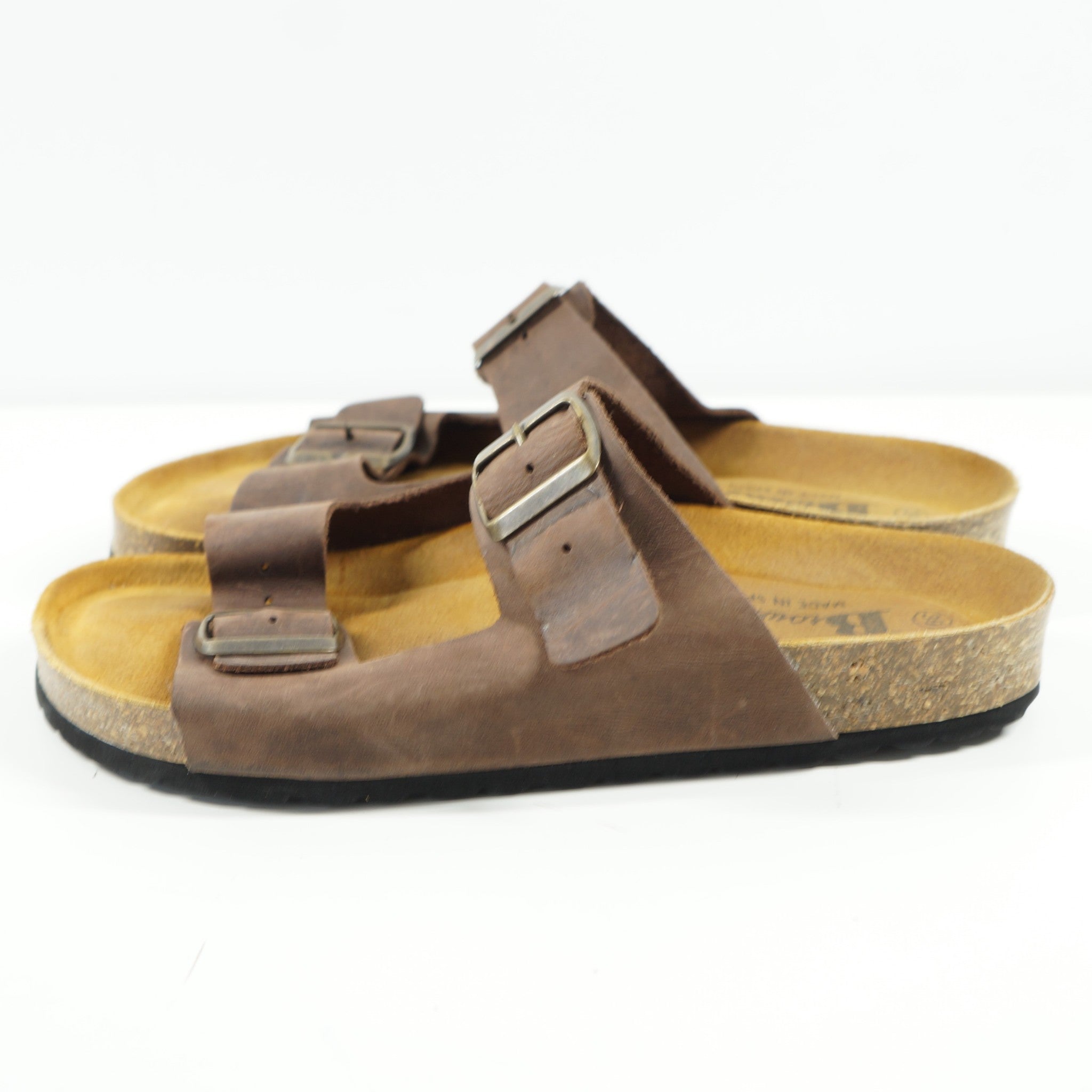 Browns William Men's Leather Sandals Slides Brown Sz 6 (39)