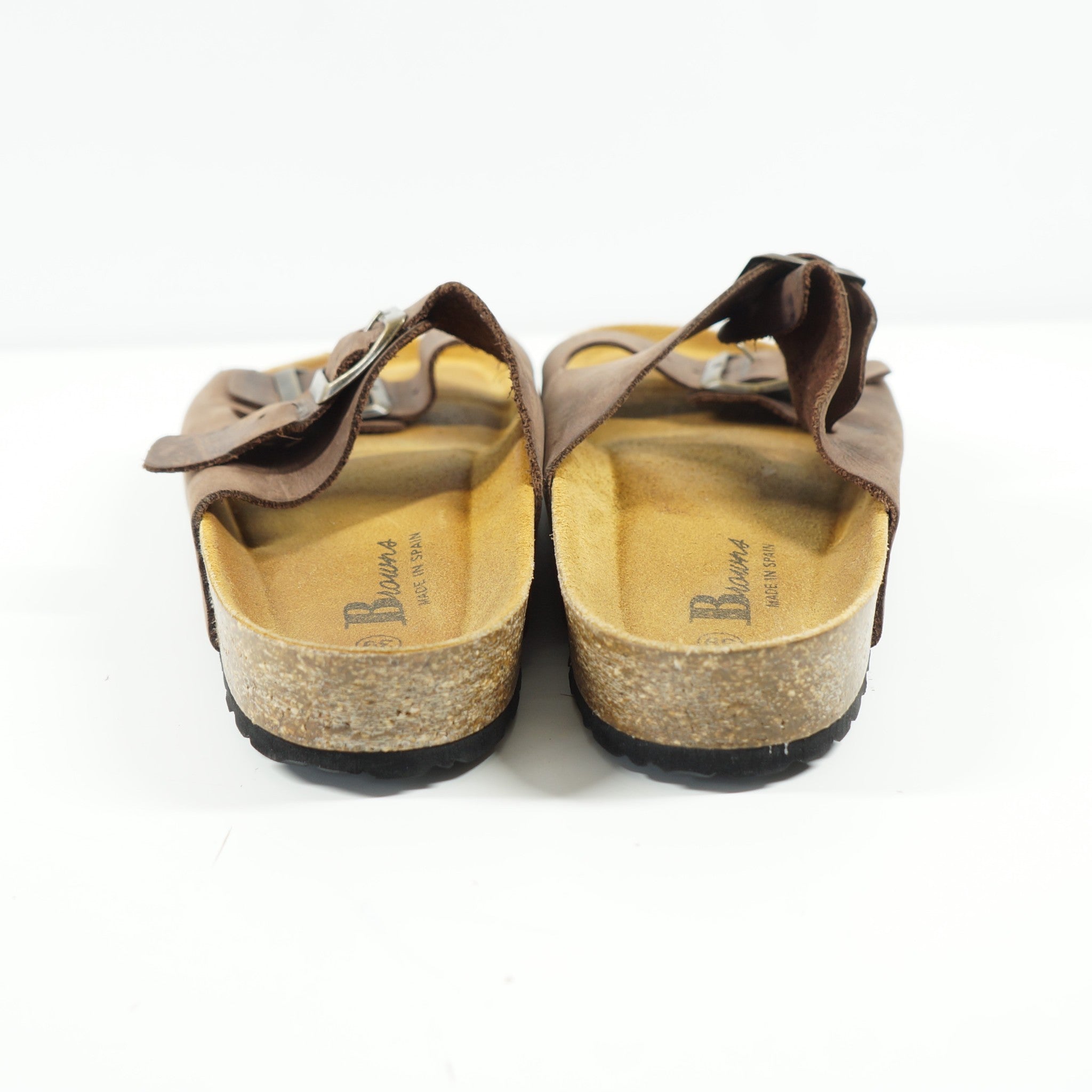 Browns William Men's Leather Sandals Slides Brown Sz 6 (39)