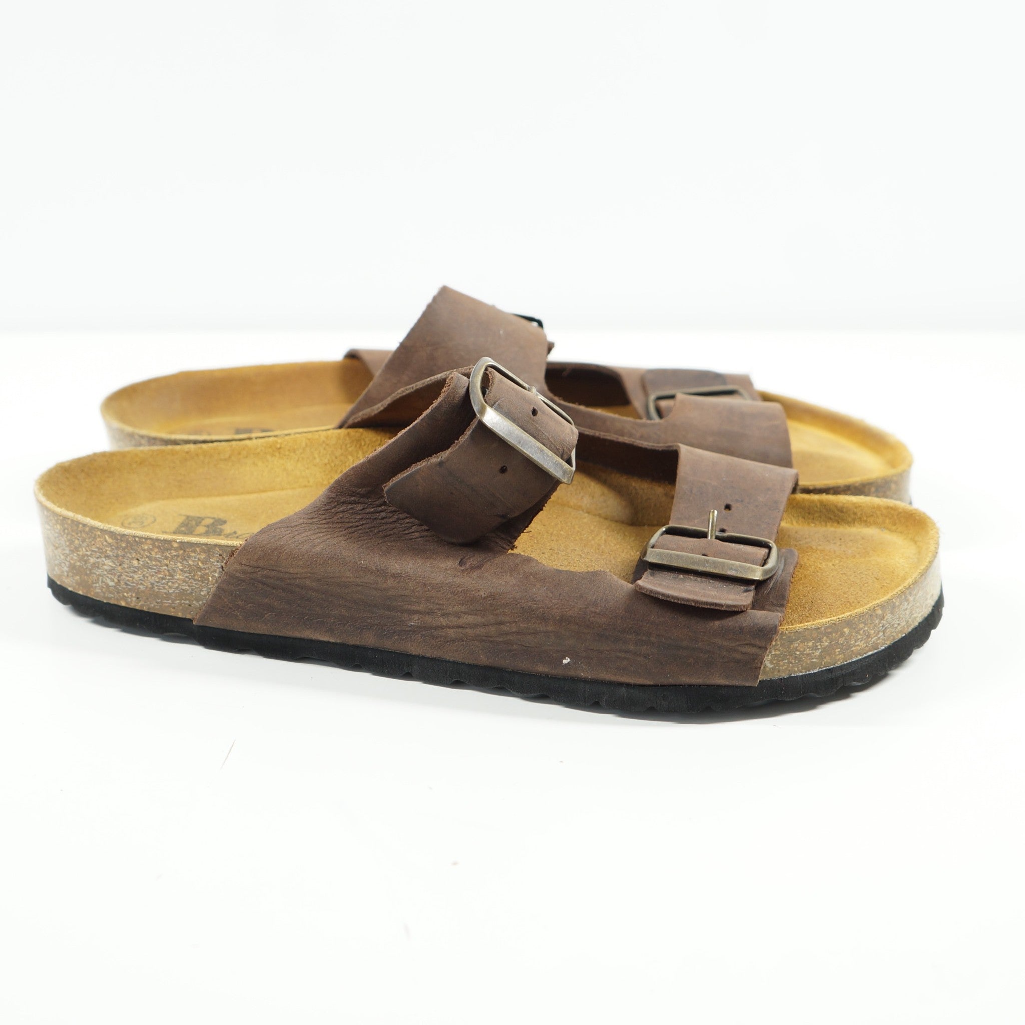Browns William Men's Leather Sandals Slides Brown Sz 6 (39)