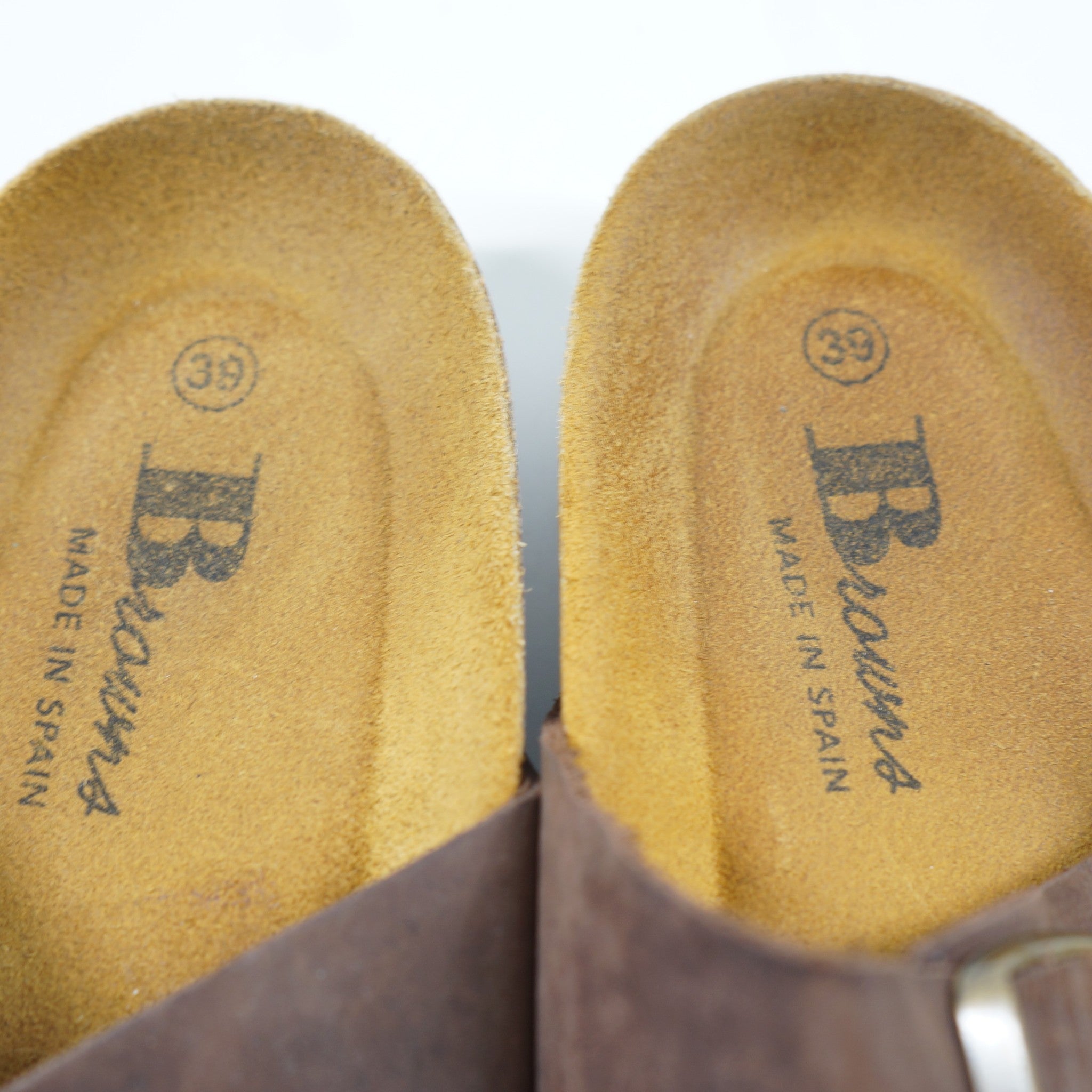 Browns William Men's Leather Sandals Slides Brown Sz 6 (39)