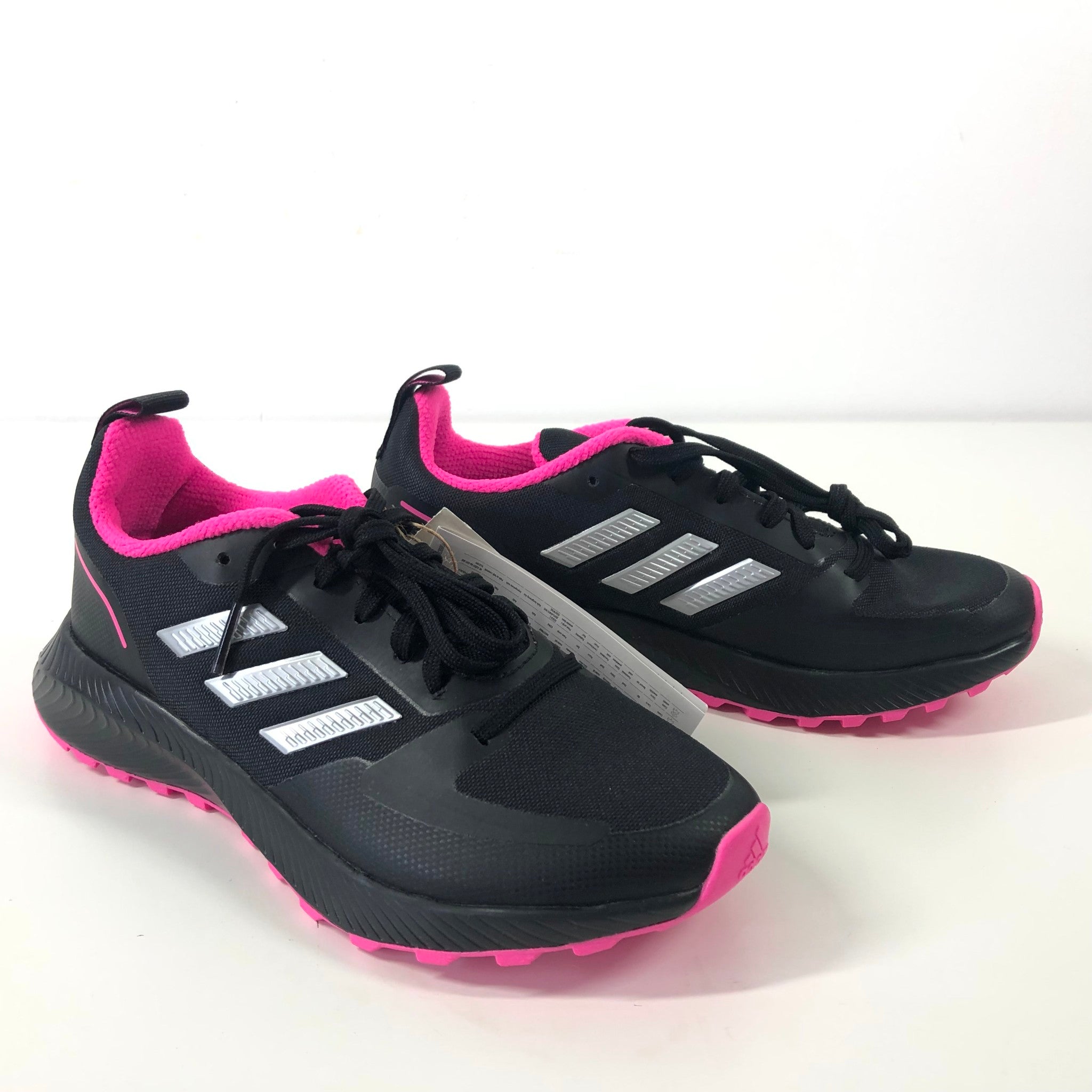 adidas Run Falcon 2.0 TR Running Shoes Sneakers Black Pink Sz 5.5 FZ3585