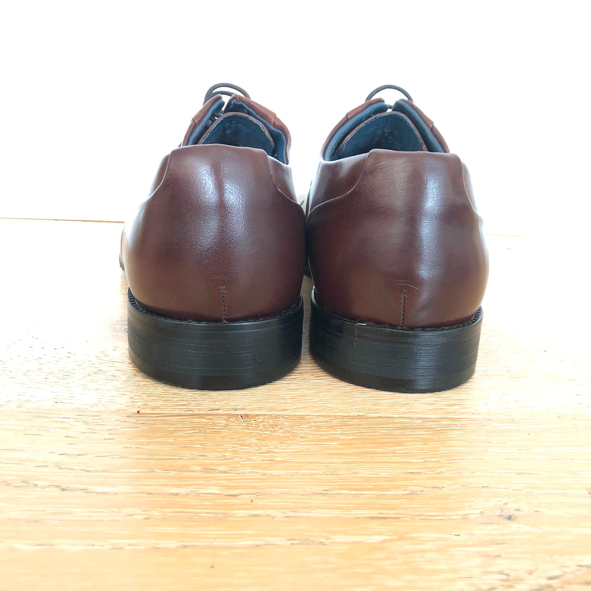 Steve Madden Men's 'Joaquin' Brown Leather Oxford Dress Shoes Sz 11