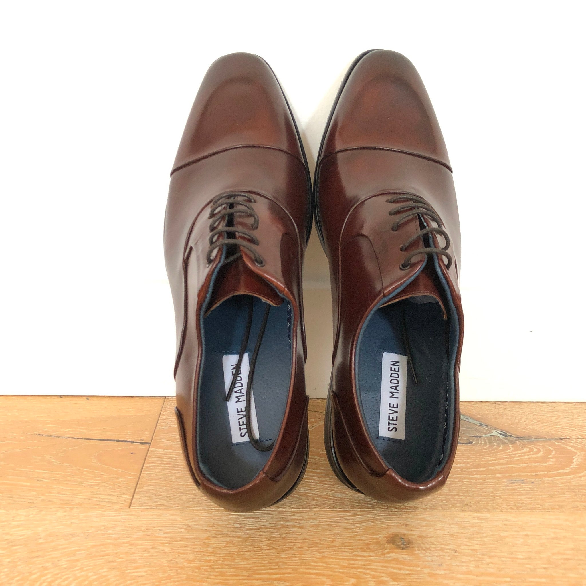 Steve Madden Men's 'Joaquin' Brown Leather Oxford Dress Shoes Sz 11