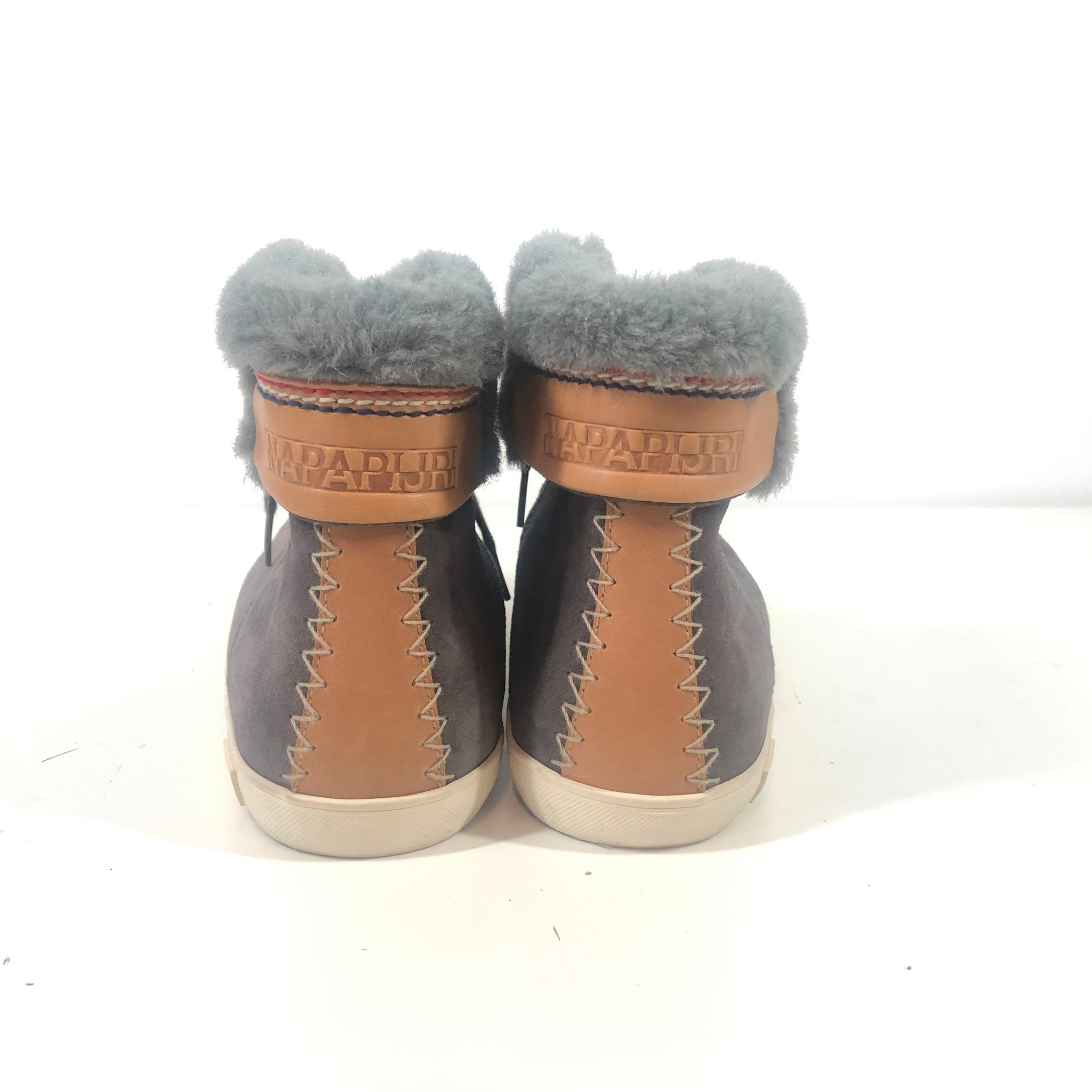 Napapijri Asta Women's Fur Lined Suede Sneakers Gray Sz 9.5/41