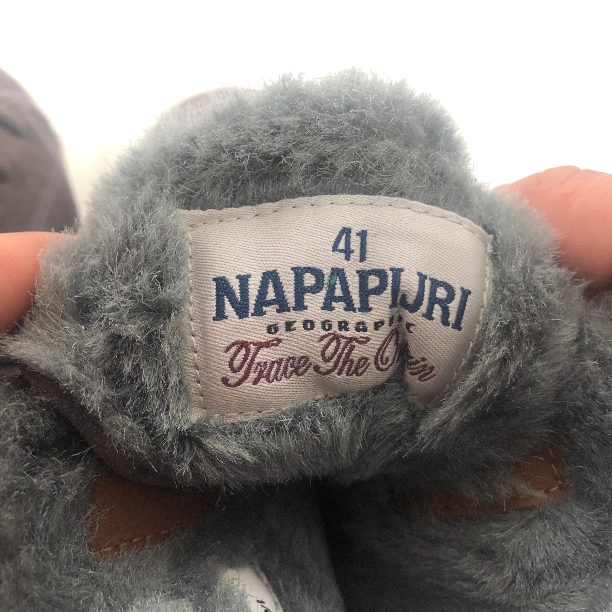 Napapijri Asta Women's Fur Lined Suede Sneakers Gray Sz 9.5/41