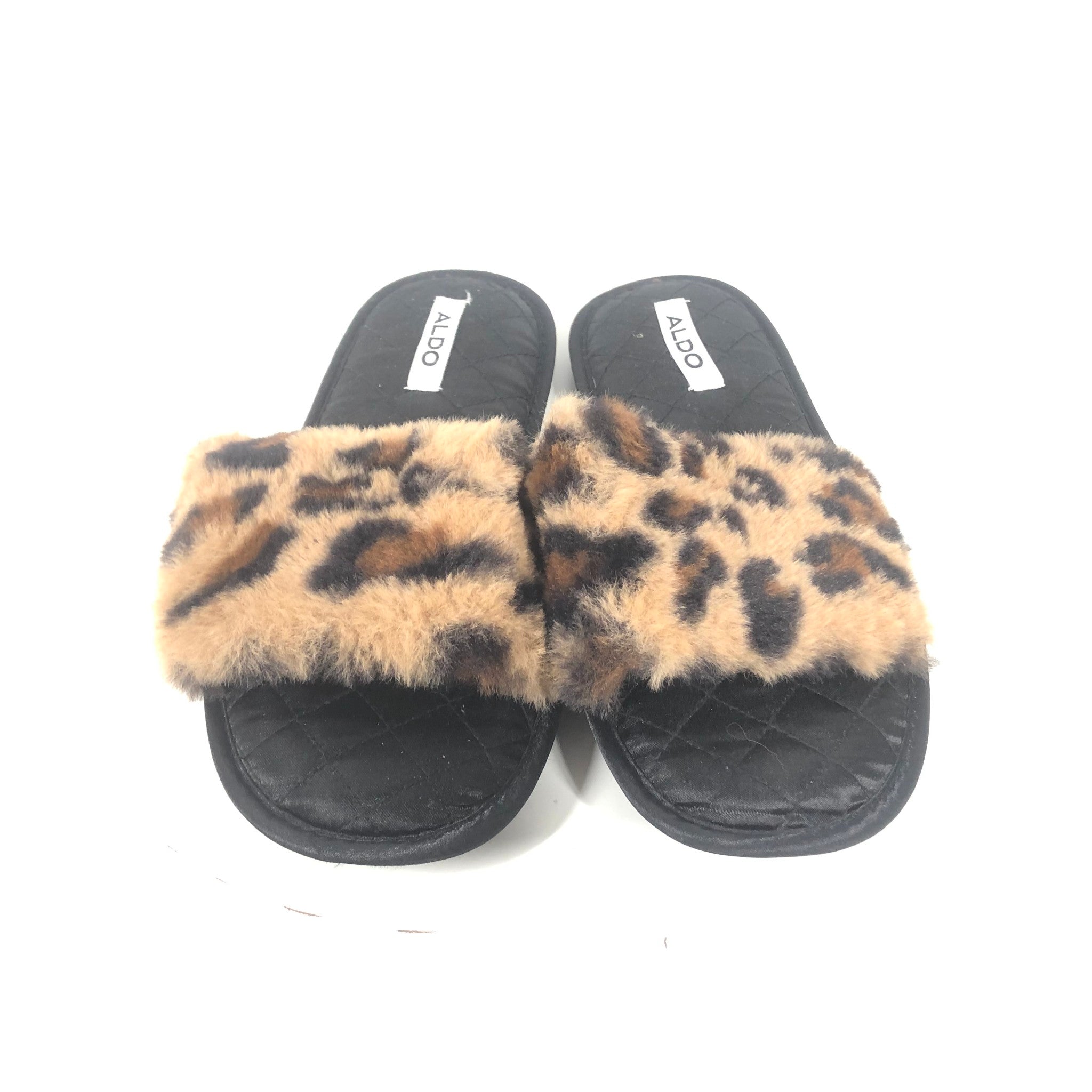 Aldo Feari Slippers Leopard Faux Fur Sz 7/8