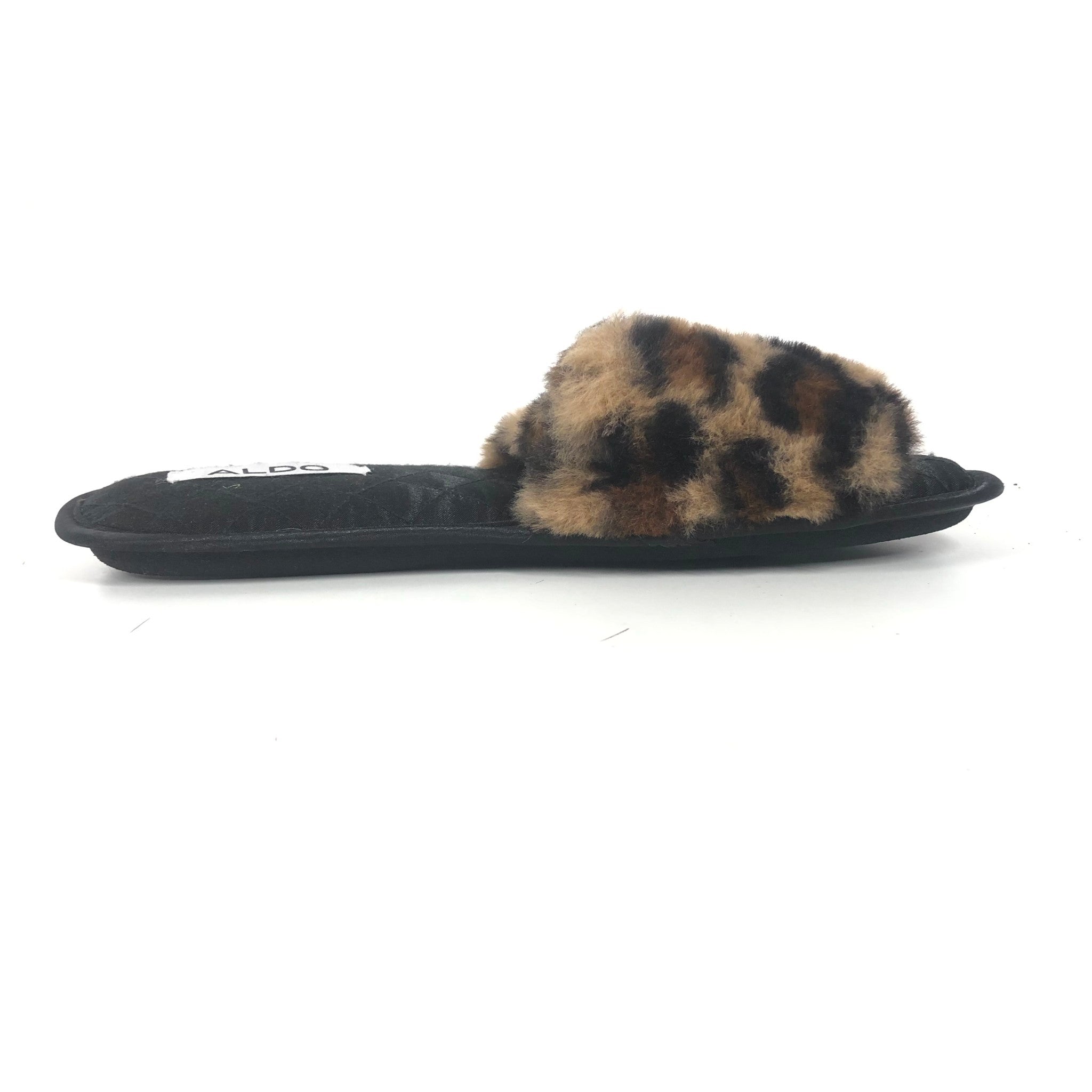 Aldo Feari Slippers Leopard Faux Fur Sz 7/8
