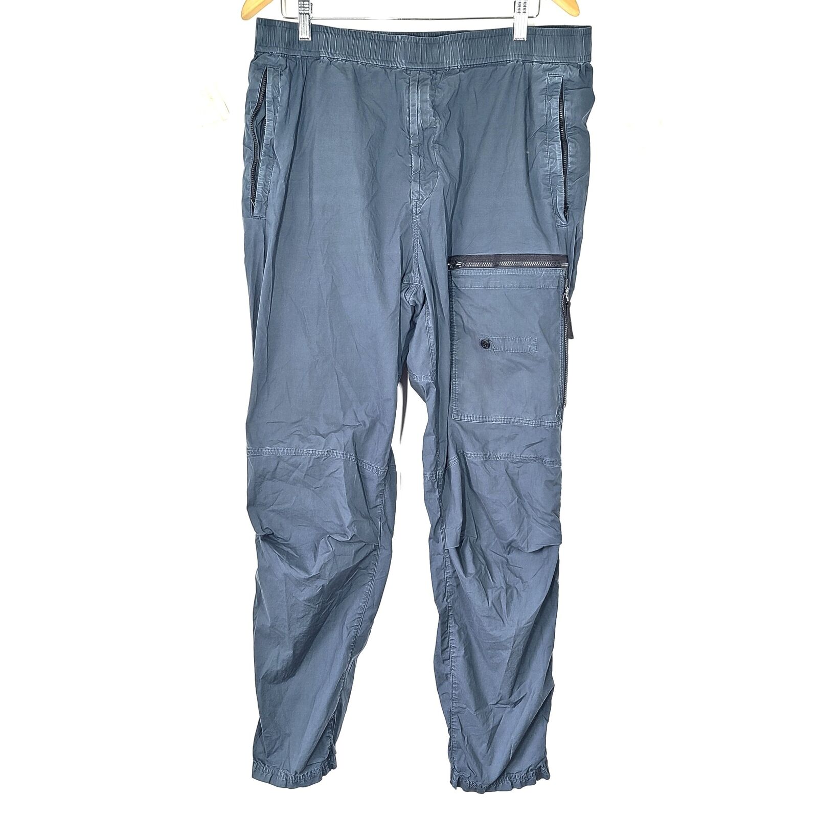 Stone Island  Stretch Cotton Tela Parachute Cargo Track Pants Blue Sz 38 READ