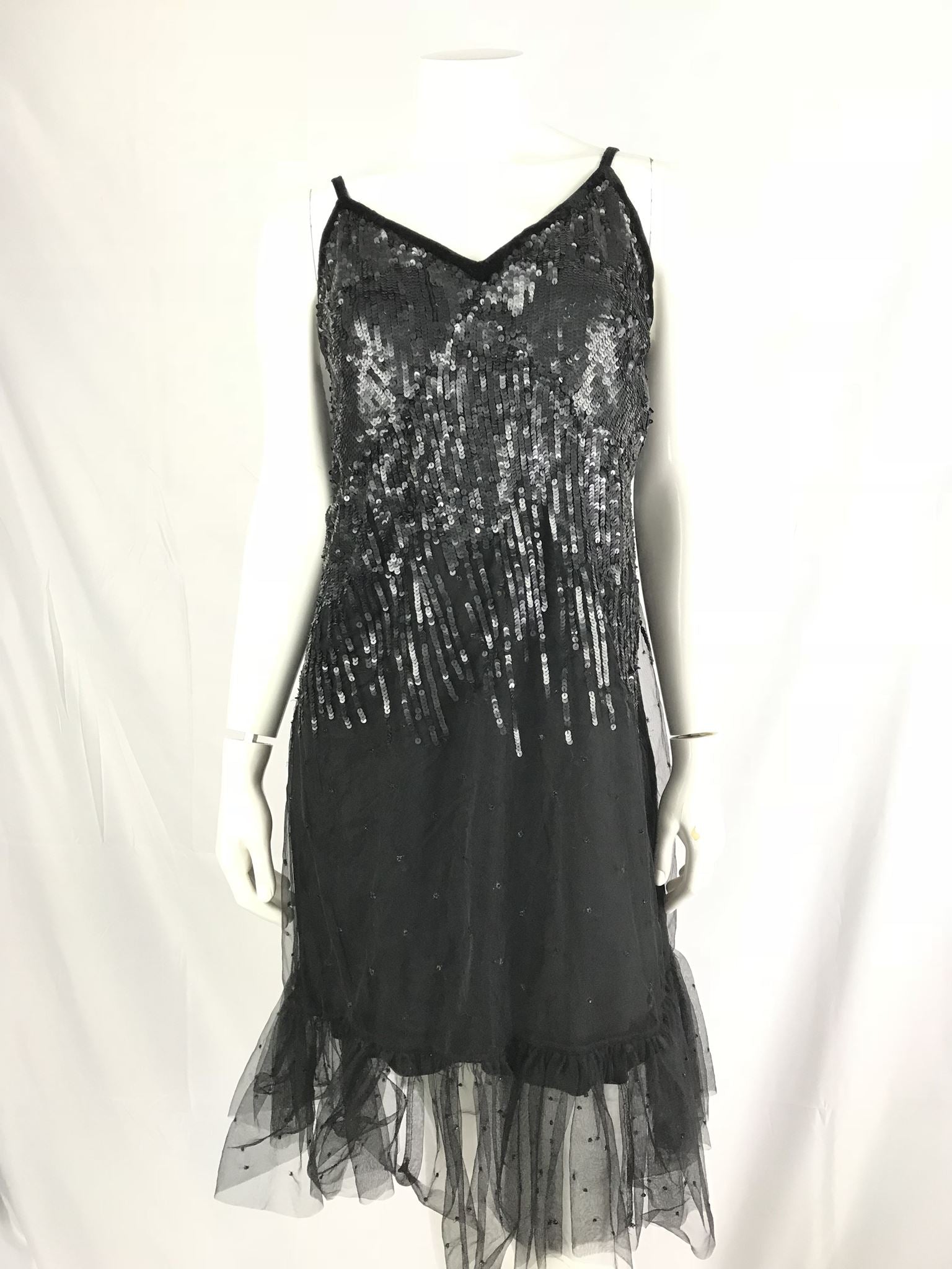 Manoush Women's Black Sequin Strap Dress Size 6