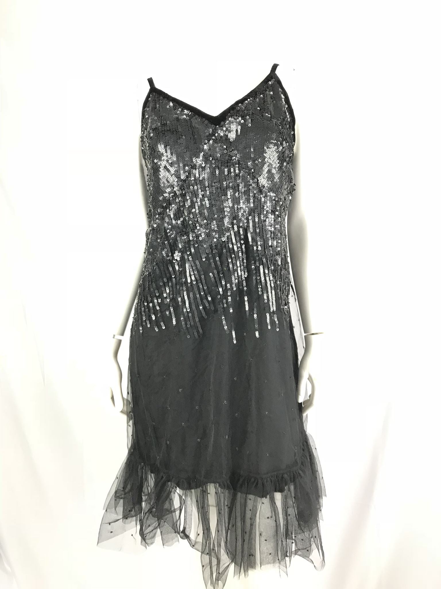 Manoush Women's Black Sequin Strap Dress Size 6