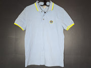 Kenzo Men's Fitted Tiger Crest Polo Shirt Light Blue F955PO0014BA Sz S