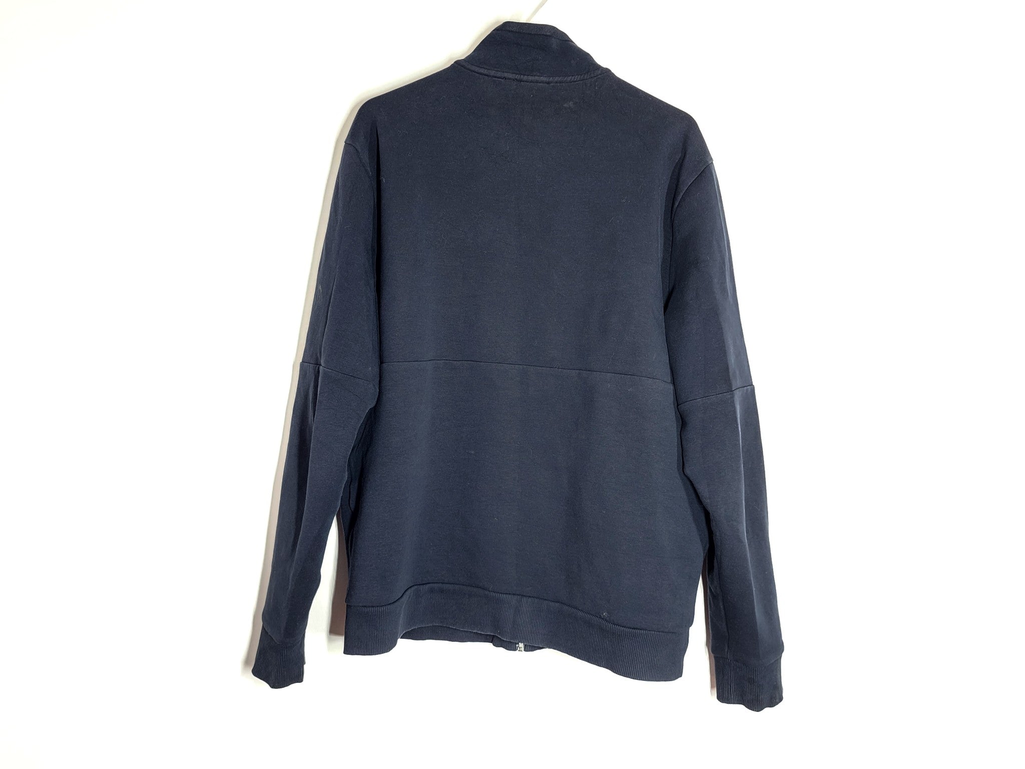 Hugo Boss Men's Skaz 1 Cotton Blend Zip Up Sweatshirt Jacket Navy Blue Gold XL