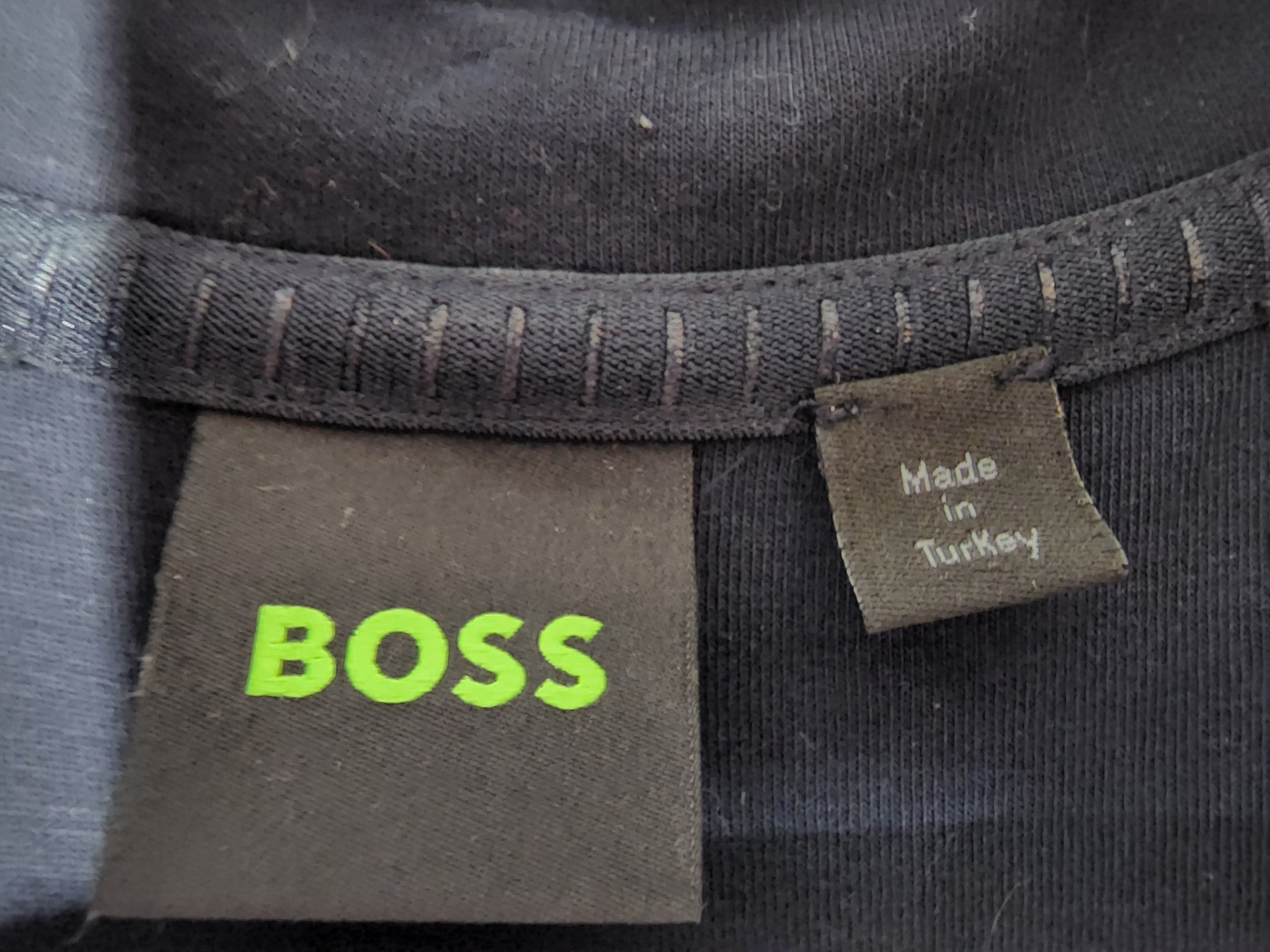 Hugo Boss Men's Skaz 1 Cotton Blend Zip Up Sweatshirt Jacket Navy Blue Gold XL