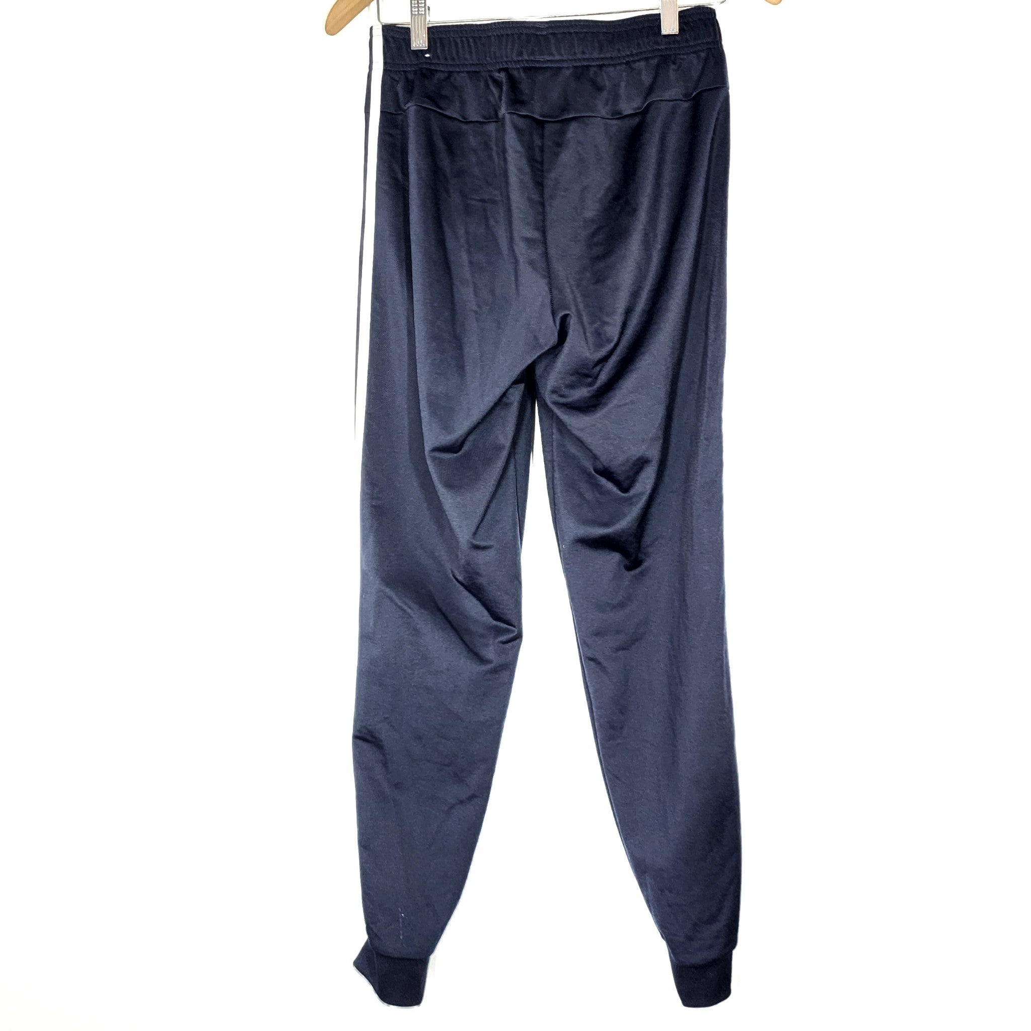 adidas Essentials Men's Warm Up Joggers Tapered 3 Stripes Track Pants Navy Sz S