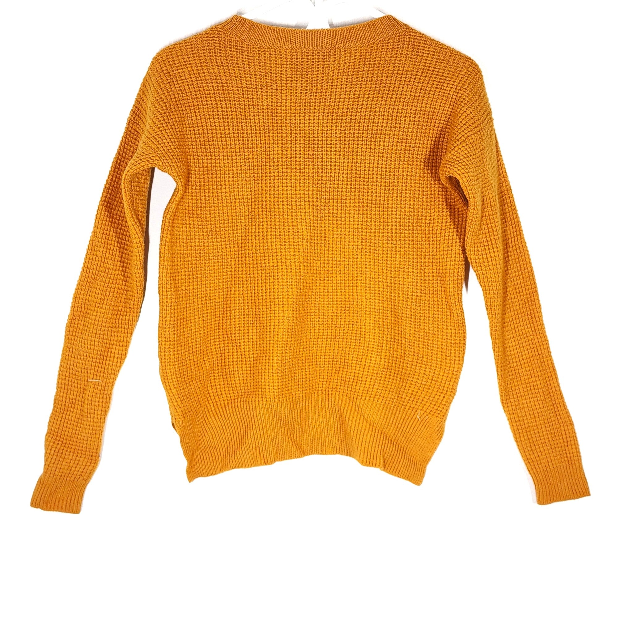 Wilfred Free Women's Isabelli Merino Sweater Waffle-Knit Crew Neck Orange Sz XS