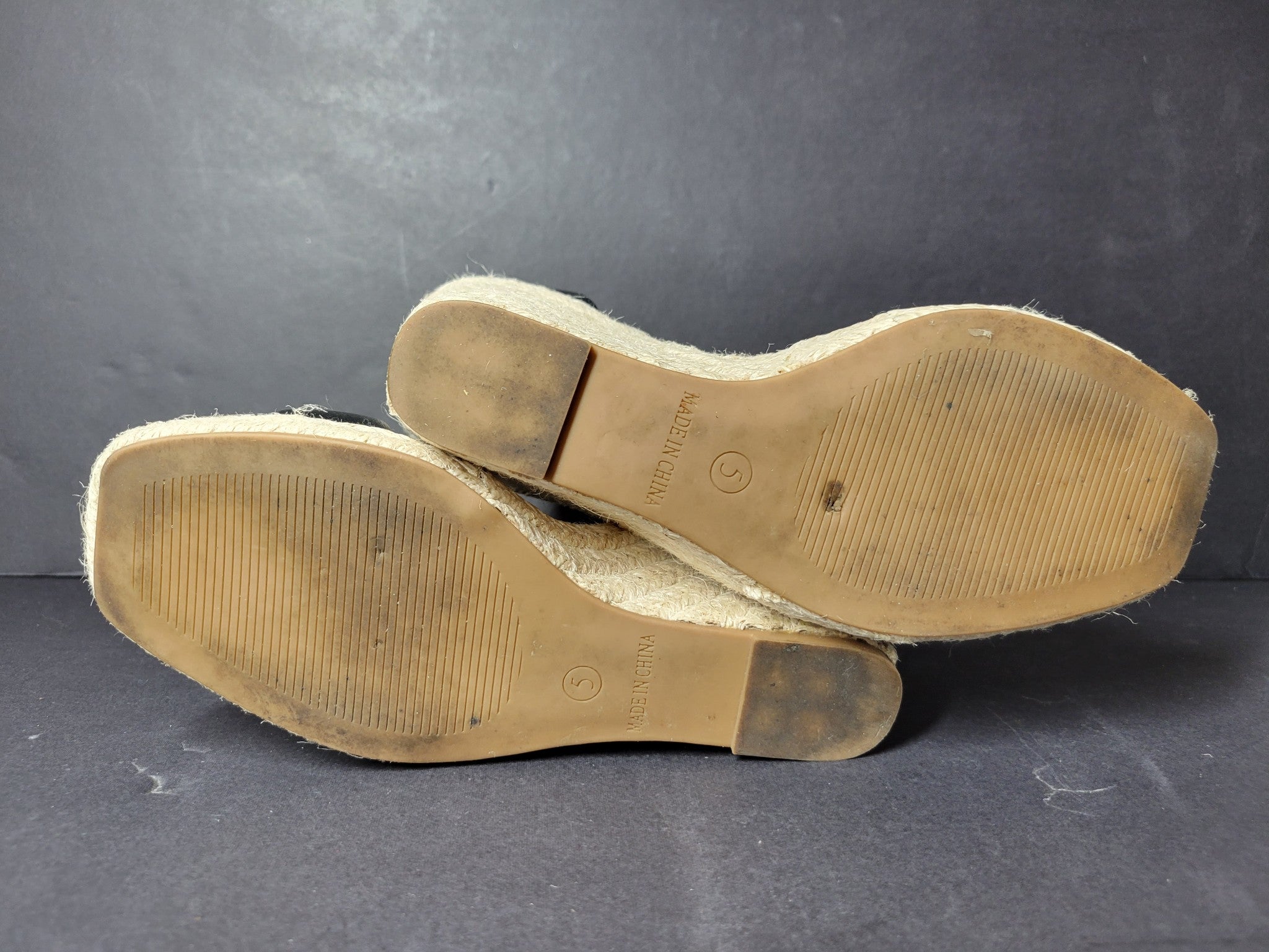 Steve Madden Women's Submit Wedge Heel Espadrille Sandals Black Sz 5